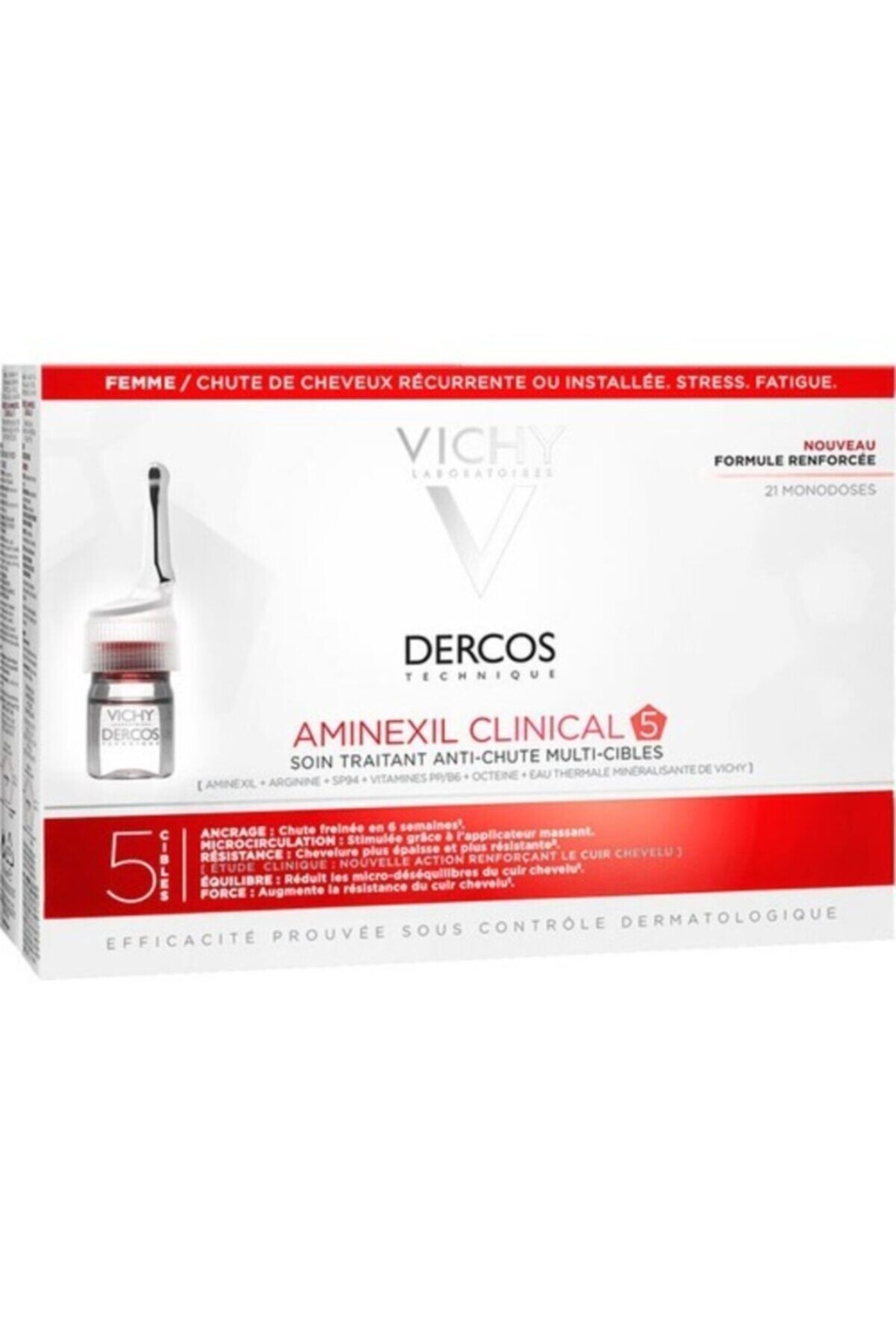 Vichy Dercos Aminexil Clinical 5 Kadınlar İçin Saç Dökülmesi Karşıtı Serum 21x6 ml