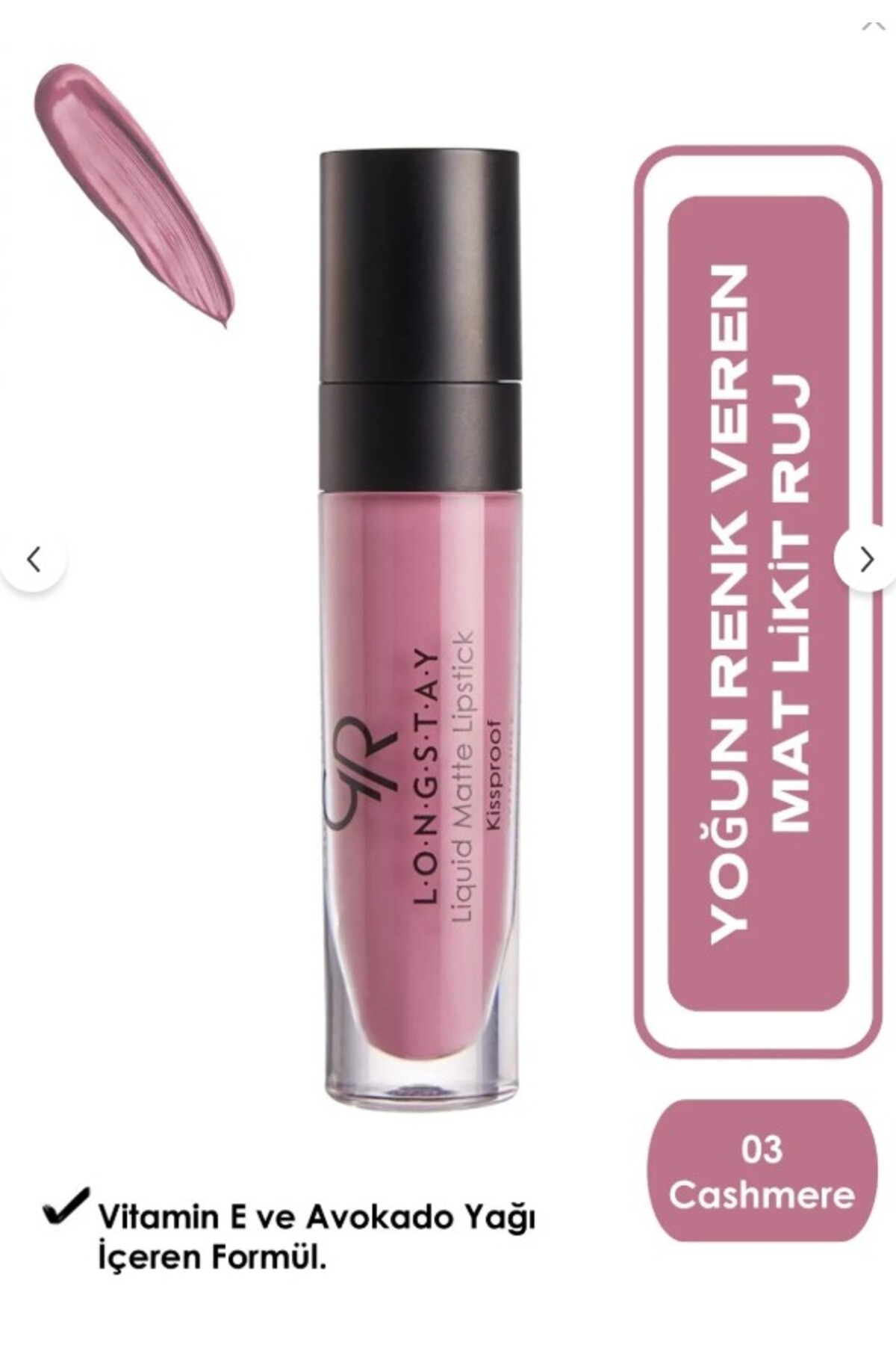 Golden Rose Longstay Liquid Matte Lipstick No: 03 - Bulaşmayan Kalıcı Likit Mat Ruj