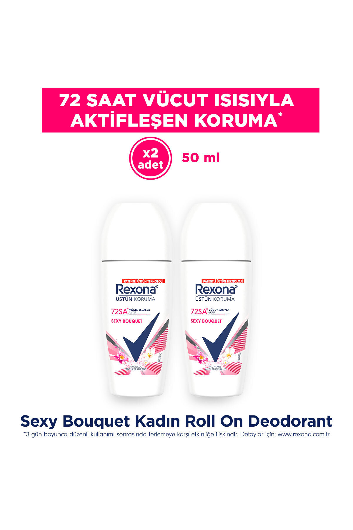 Rexona Üstün Koruma Kadın Roll On Deodorant Sexy Bouquet 50 ml x2