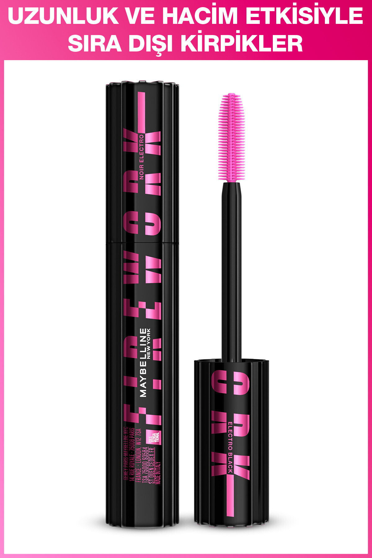 Maybelline New York Kirpiklere 24 Saate Kalıcı Uzunluk ve Hacim Veren Black Maskara Lash Sensational