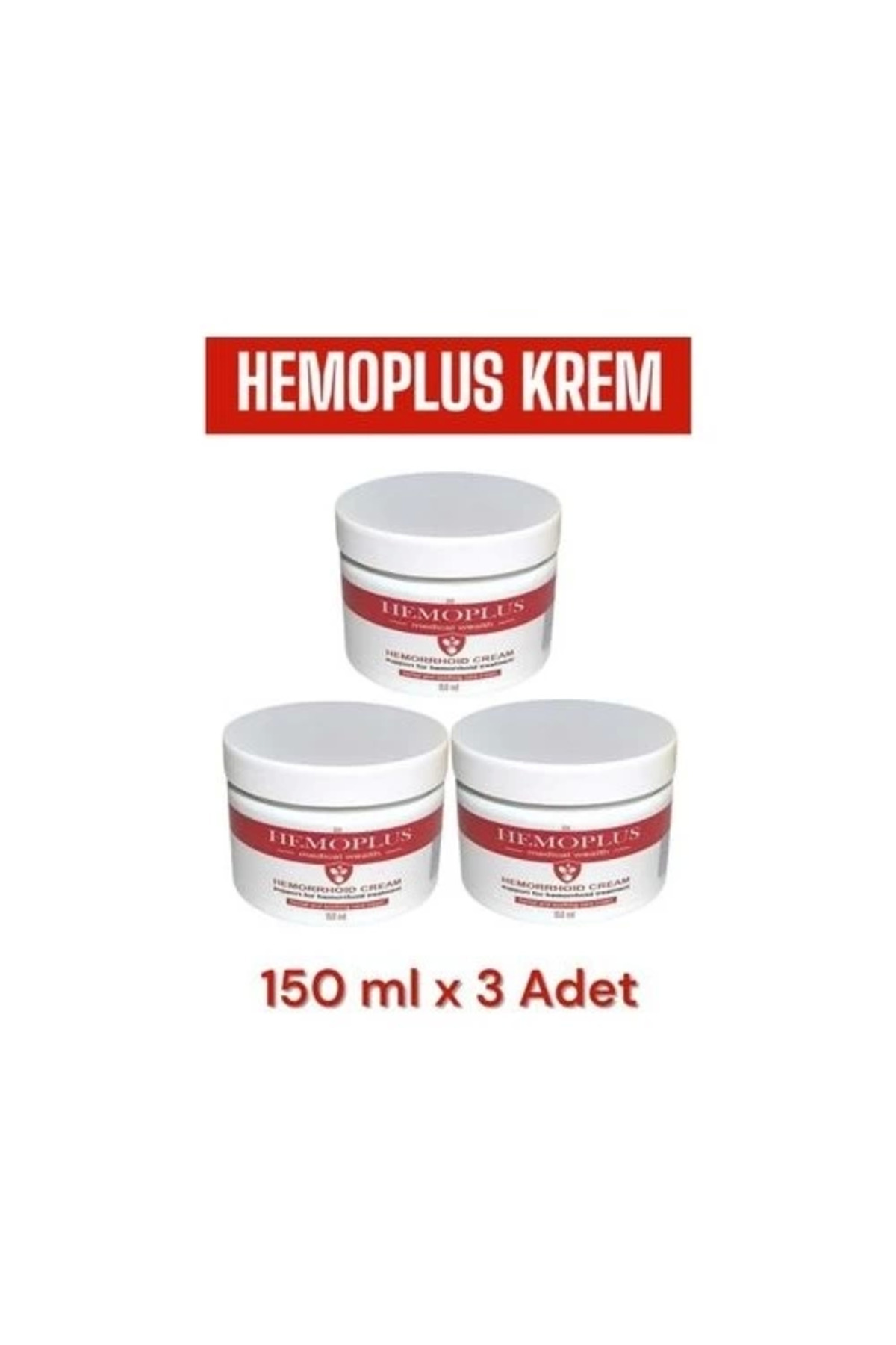 Elif Asya Ceyiz Tekstil Hemoplus Rahatlatma Bakım Kremi 150 ml x 3 Adet