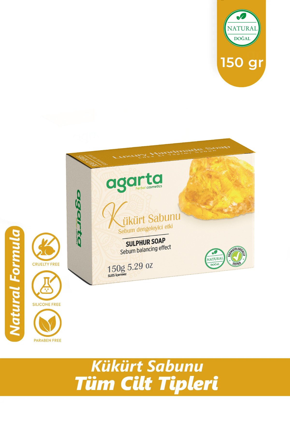 Agarta Leke Ve Kaşıntılar Için Bitkisel Kükürt Sabunu 150 gr