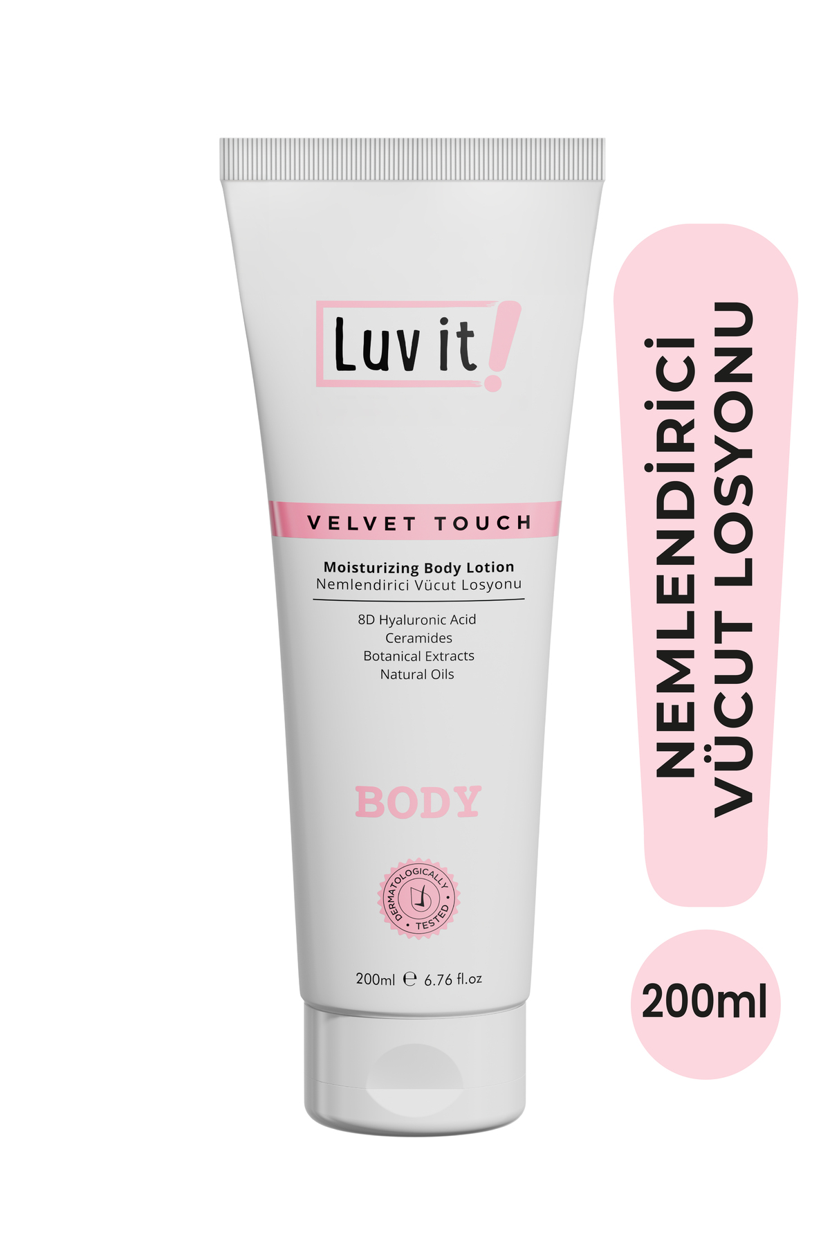 Luv it! Nemlendirici Vücut Losyonu - Hyaluronik Asit ve Seramid İçeren Body Lotion 200 ml