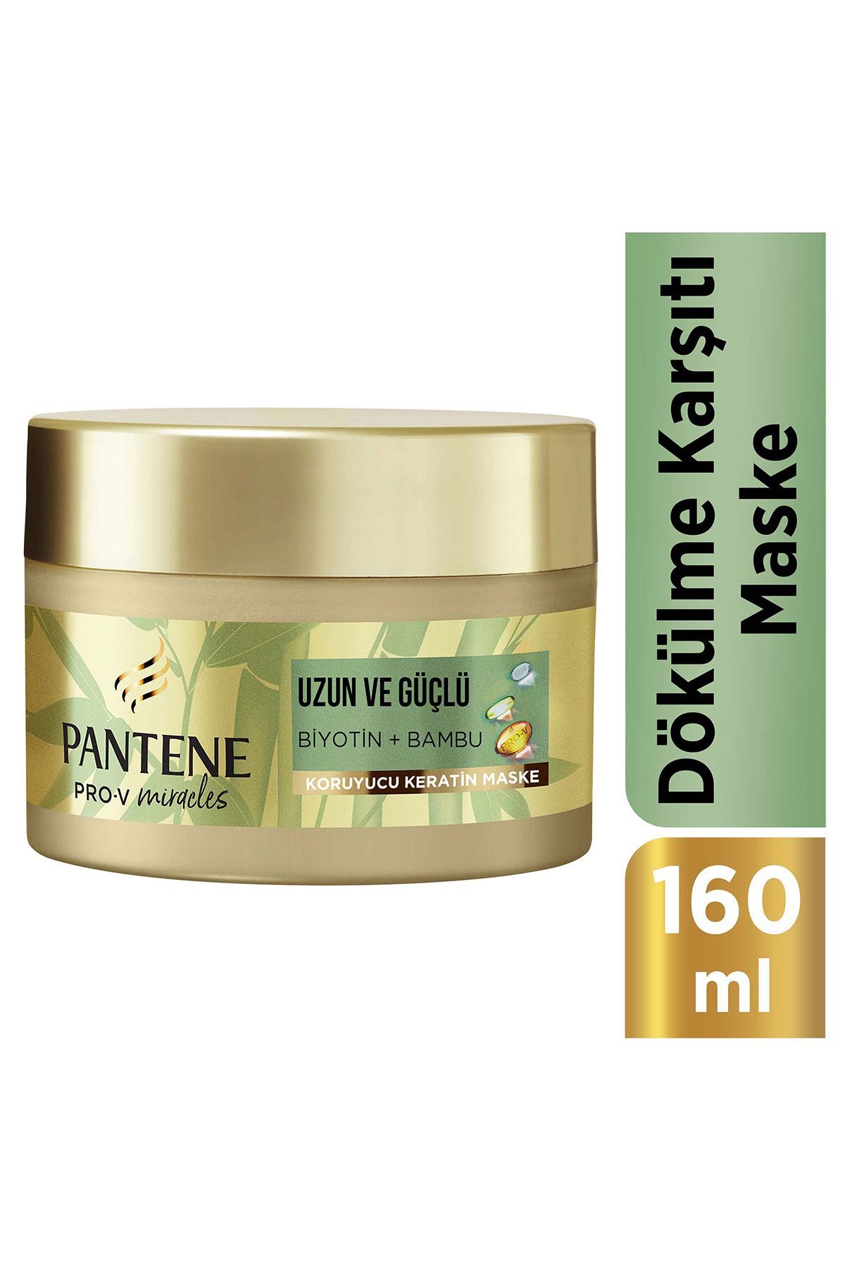 Pantene Saç Bakım Maskesi Uzun Ve Güçlü, Keratin Koruyucu, Dökülme Karşıtı, Bambu Biyotin 160 ml