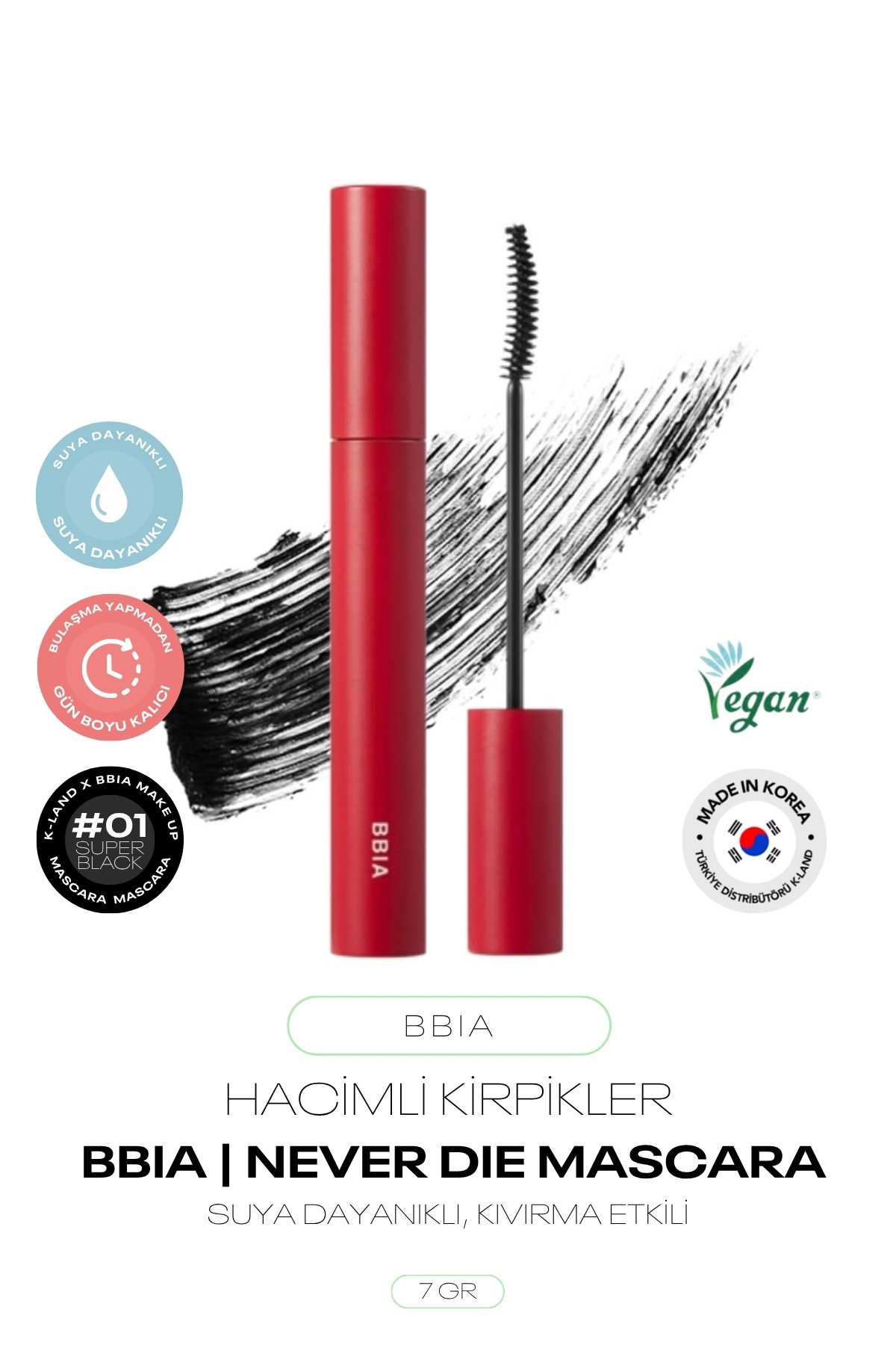 BBIA Suya Dayanıklı Kıvırma Etkili Kore Maskara Never Die Mascara Extreme