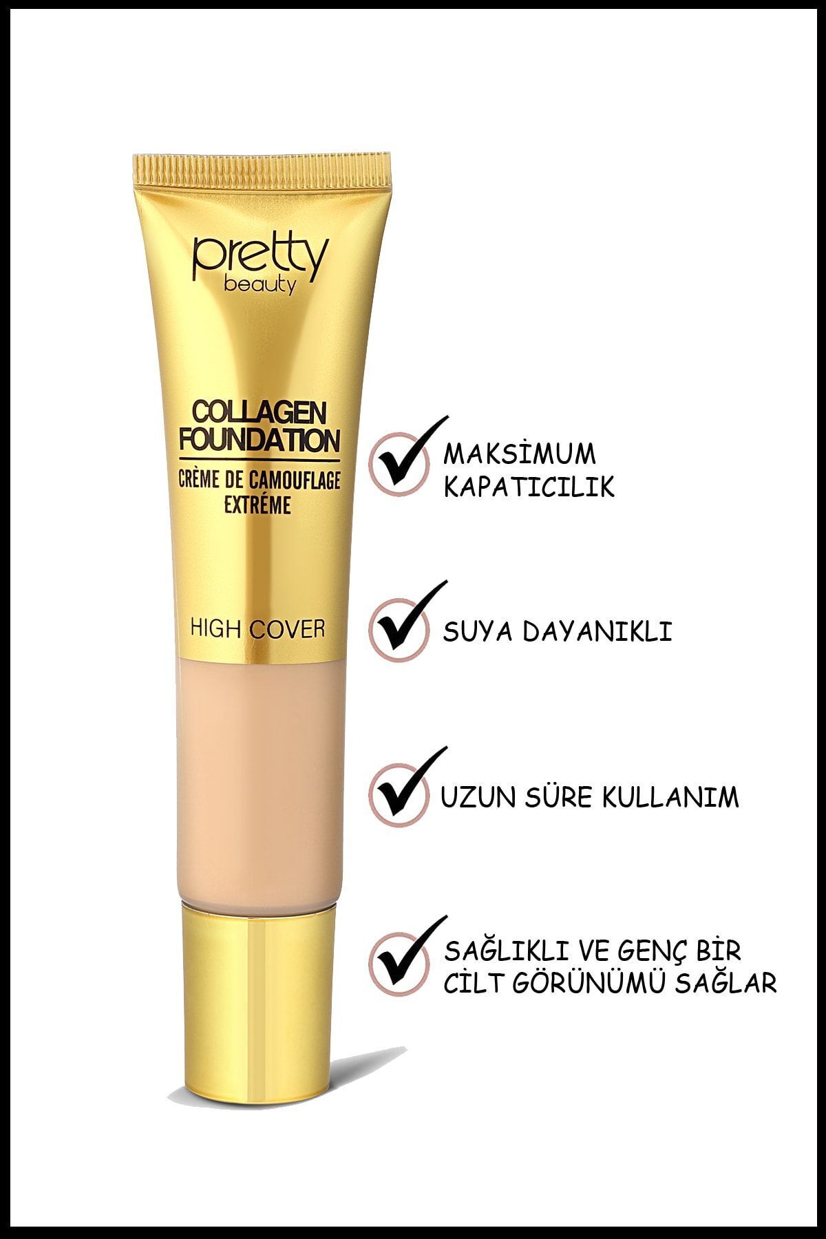 BSR SHOWROOM High Cover Yüksek Kapatıcı Etkili Collagen Fondöten No:2