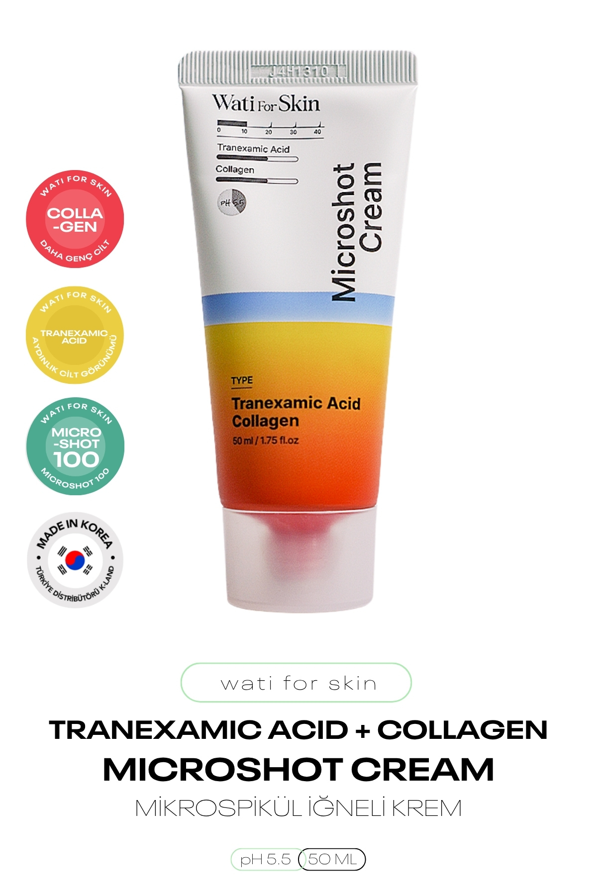 wati for skin Traneksamik Asit Kolajen İçeren Mikro Spikül İğneli Krem Wati For Skin Tranexamic Acid Spicule Cream