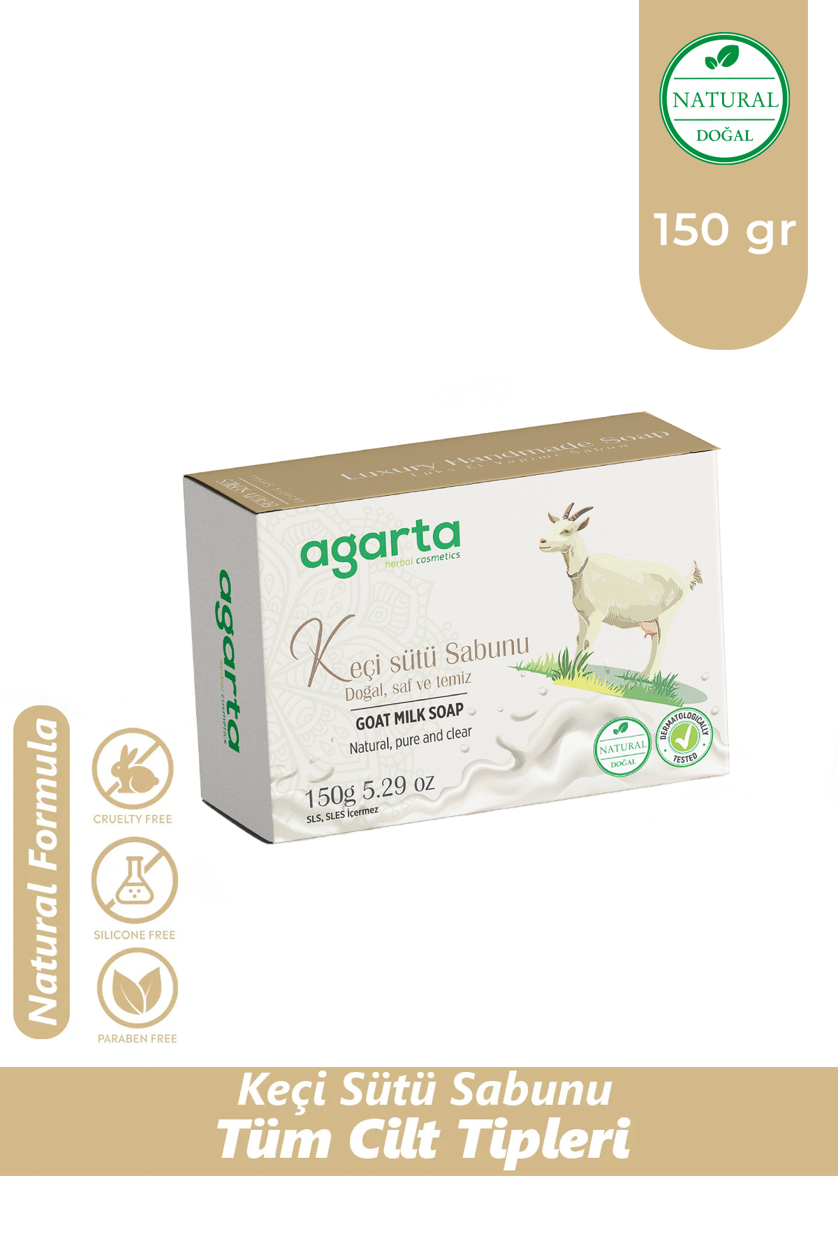 Agarta Doğal El Yapımı Keçi Sütü Sabunu 150 gr