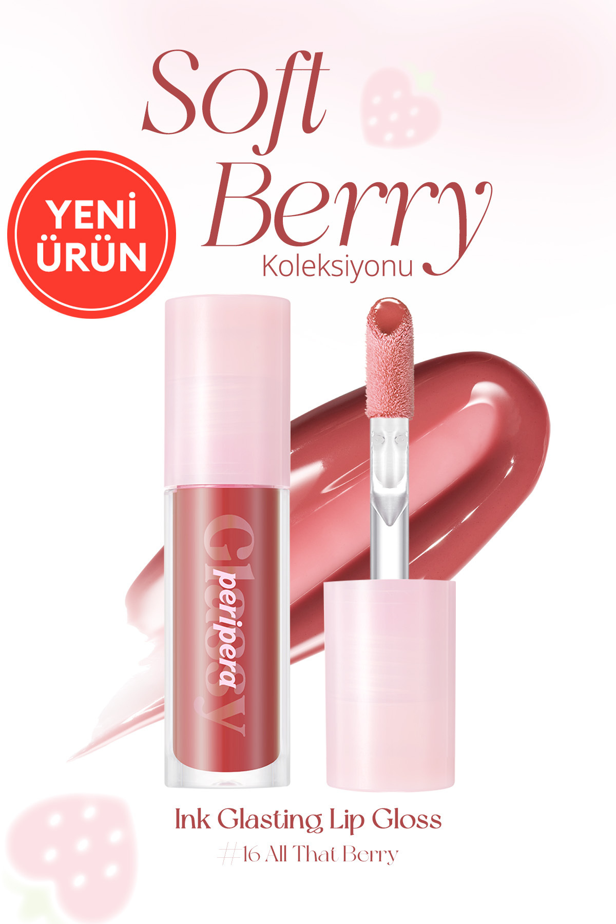 PERIPERA Dudaklara Dolgun Ve Işıltılı Görünüm Sunan Gloss Ink Glasting Lip Gloss (16 ALL THAT BERRY)