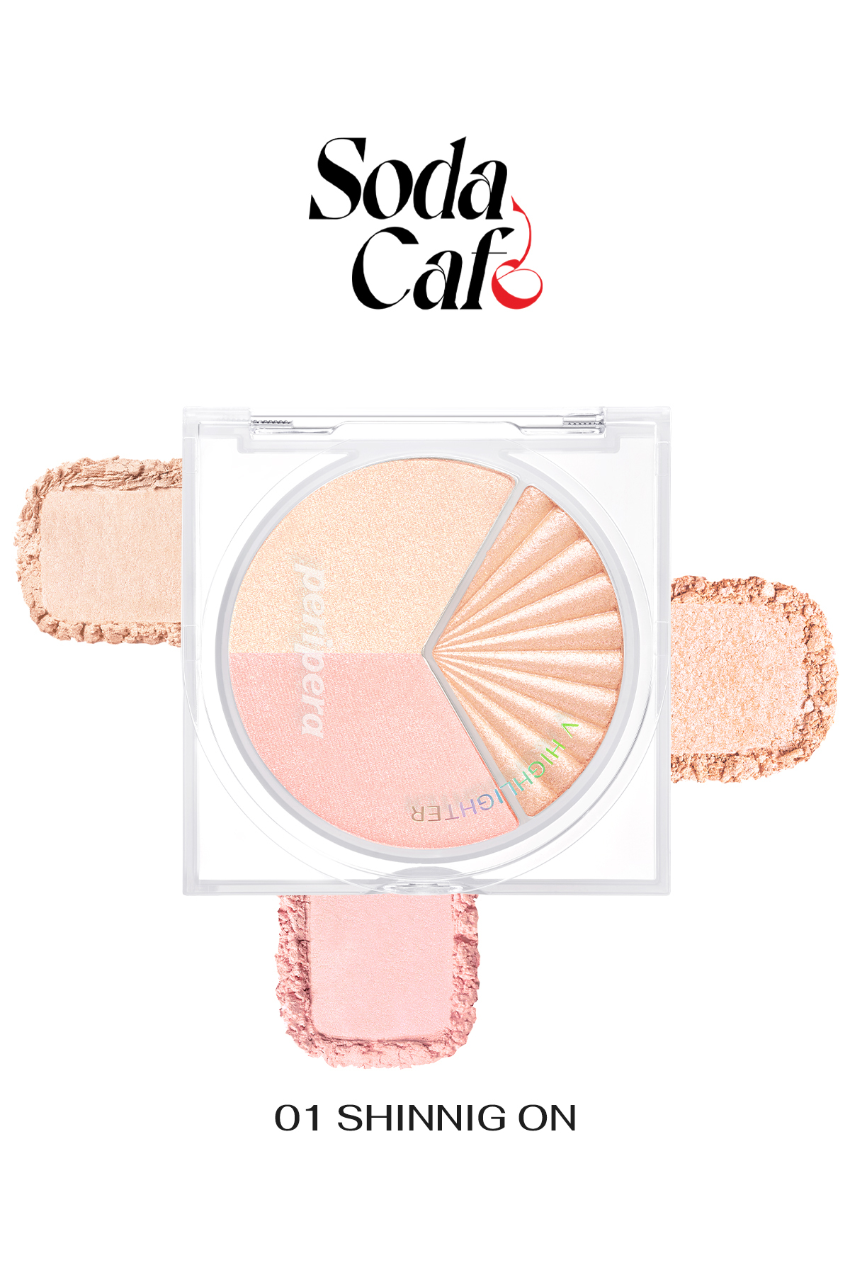 PERIPERA İnci Işıltıları İçeren Aydınlatıcı Paleti PERIPERA V Highlighter Ad (001 Shining On)