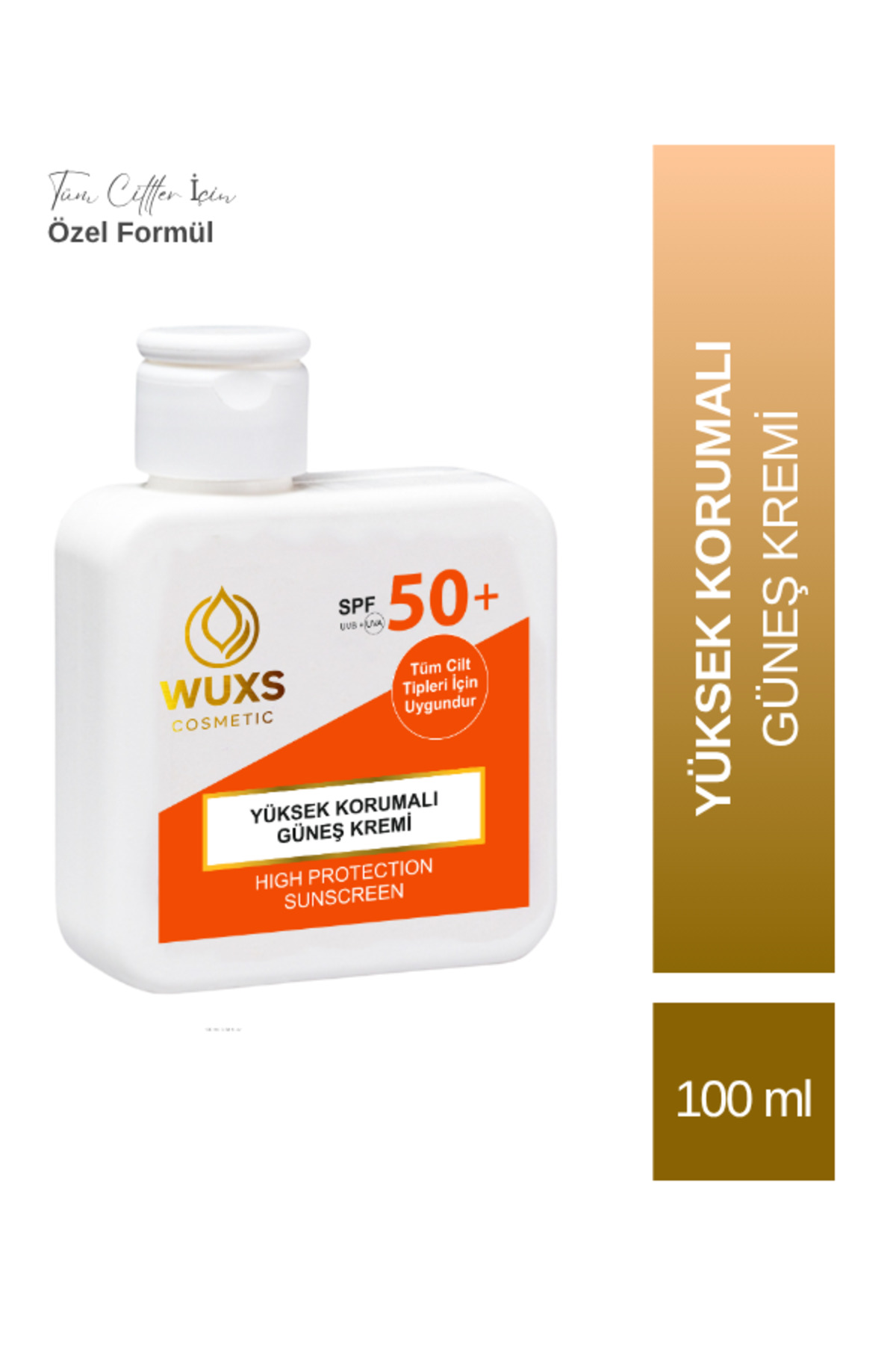 Wuxs Cosmetic WUXS SPF 50+ Yüksek Korumalı Güneş Kremi 100ml