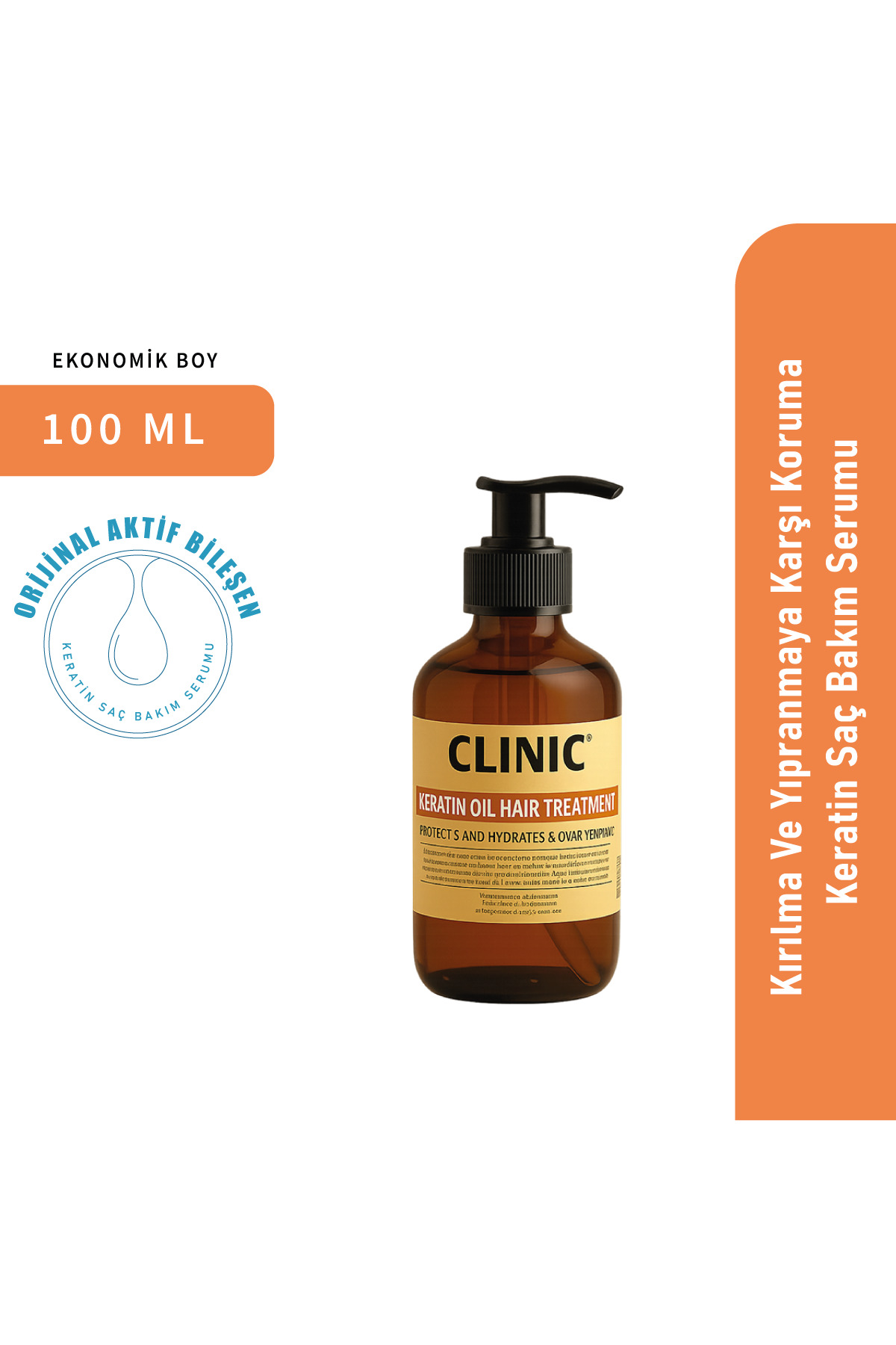 CLINIC PYROO Kırılma Ve Yıpranmaya Karşı Koruma Keratin Saç Bakım Serumu - 100 ml