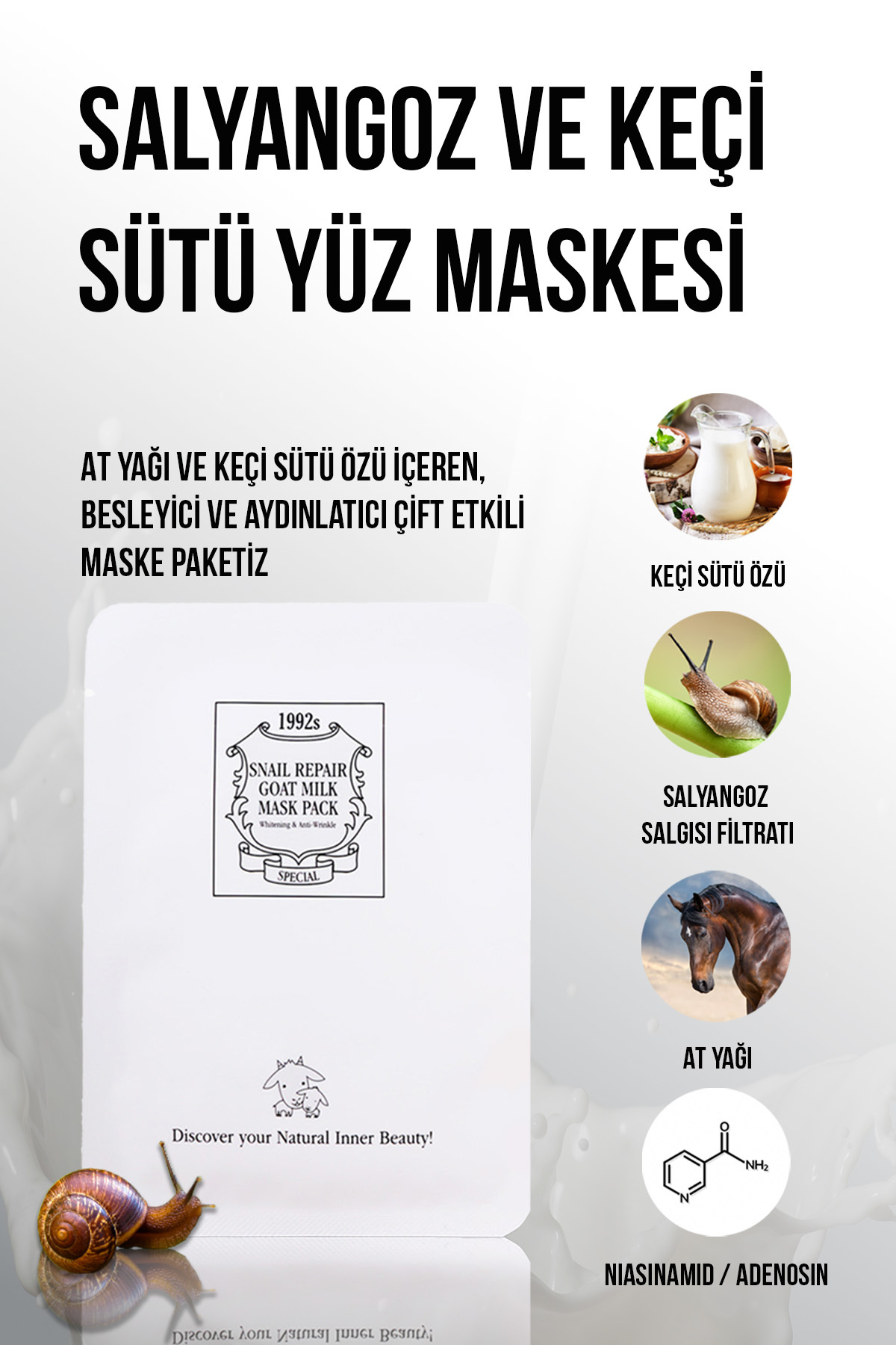 Chamos Salyangoz ve Keçi Sütü Yüz Maskesi