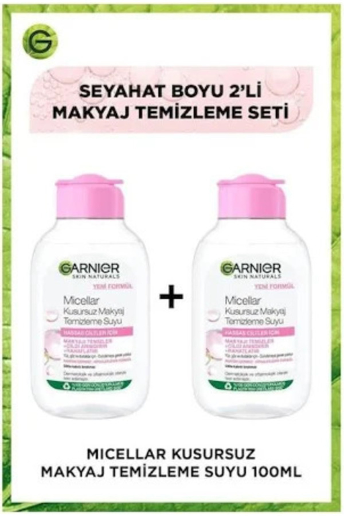 Garnier mineral Garnier Kusursuz Makyaj Temizleme Suyu 100ml Seyahat Boy 2'li Set