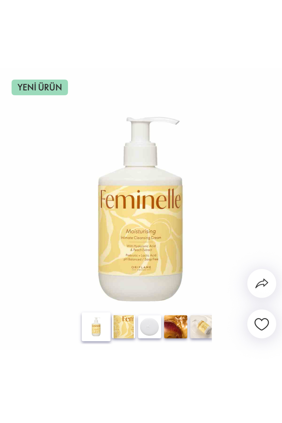 Oriflame Feminelle Dış Genital Bölge İçin Hiyaluronik Asit ve Şeftali Özü İçeren NemlendiriciKrem