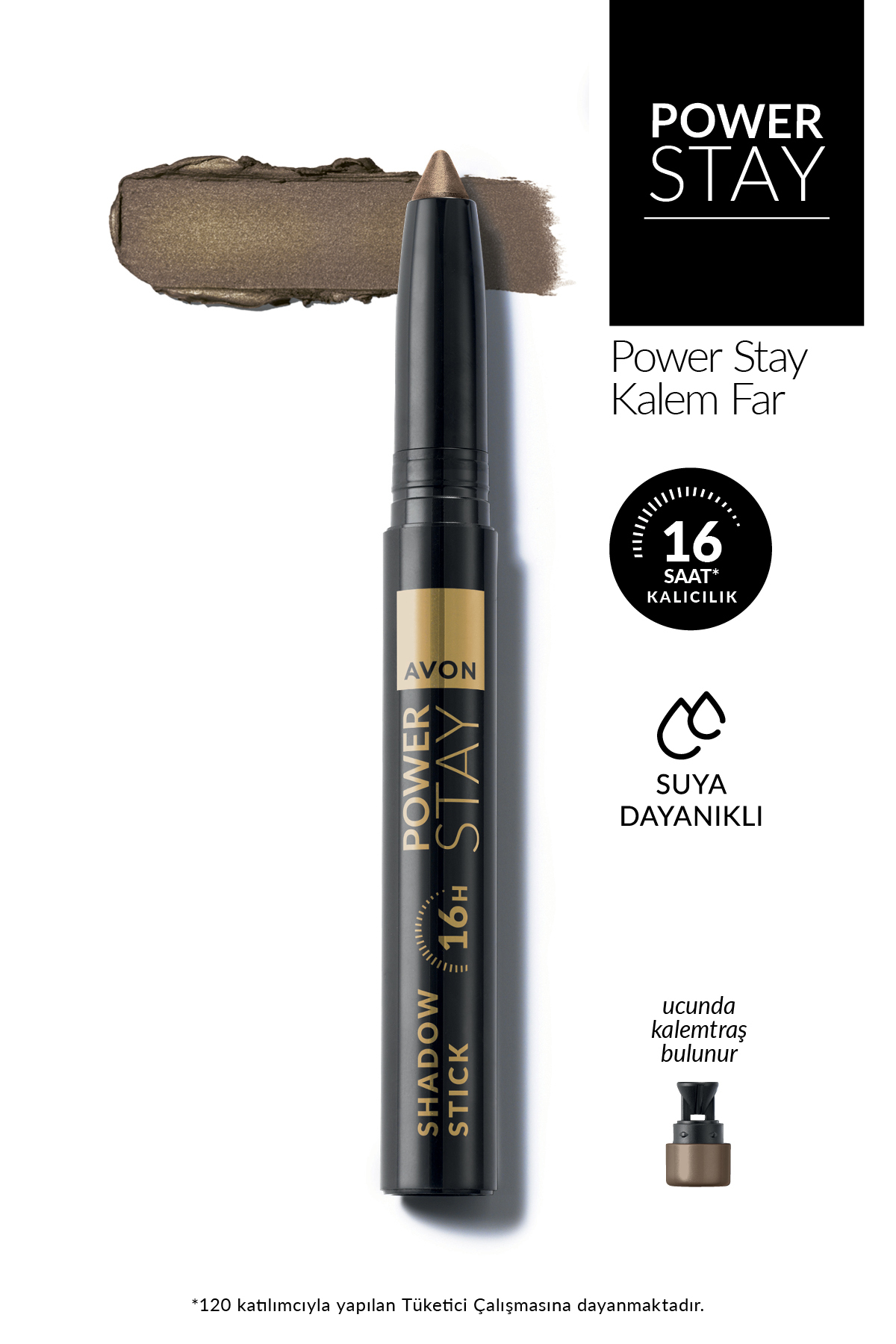 AVON Power Stay Shadow Stick Kalem Far Smokey Olive