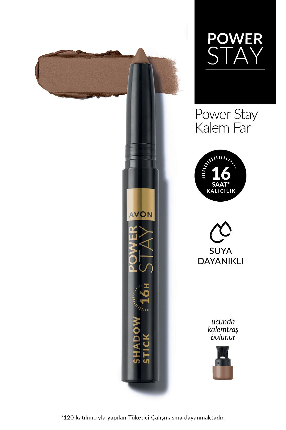 AVON Power Stay Shadow Stick Kalem Far Burnt Caramel