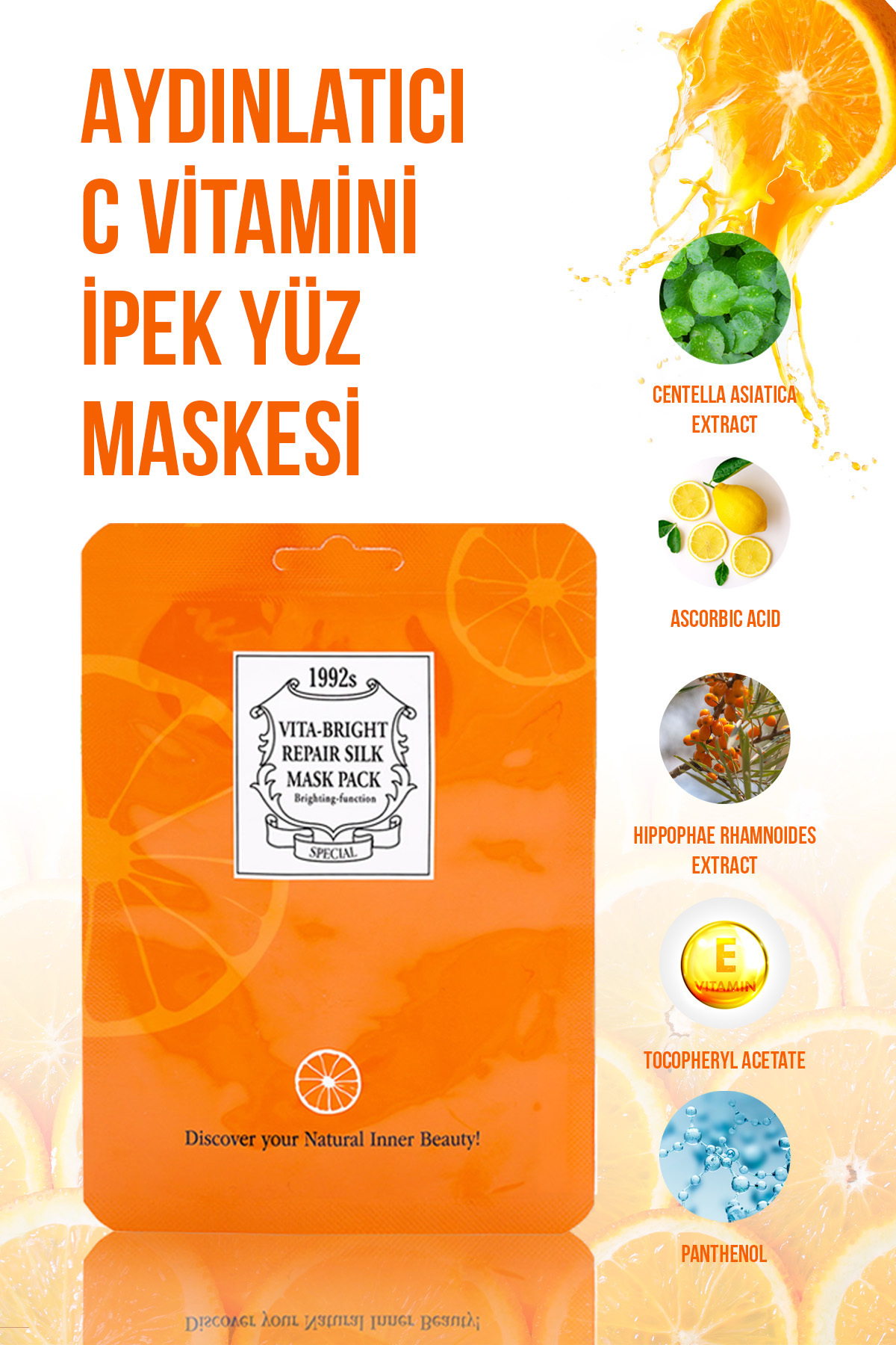 Chamos Aydınlatıcı C Vitamini İpek Yüz Maskesi