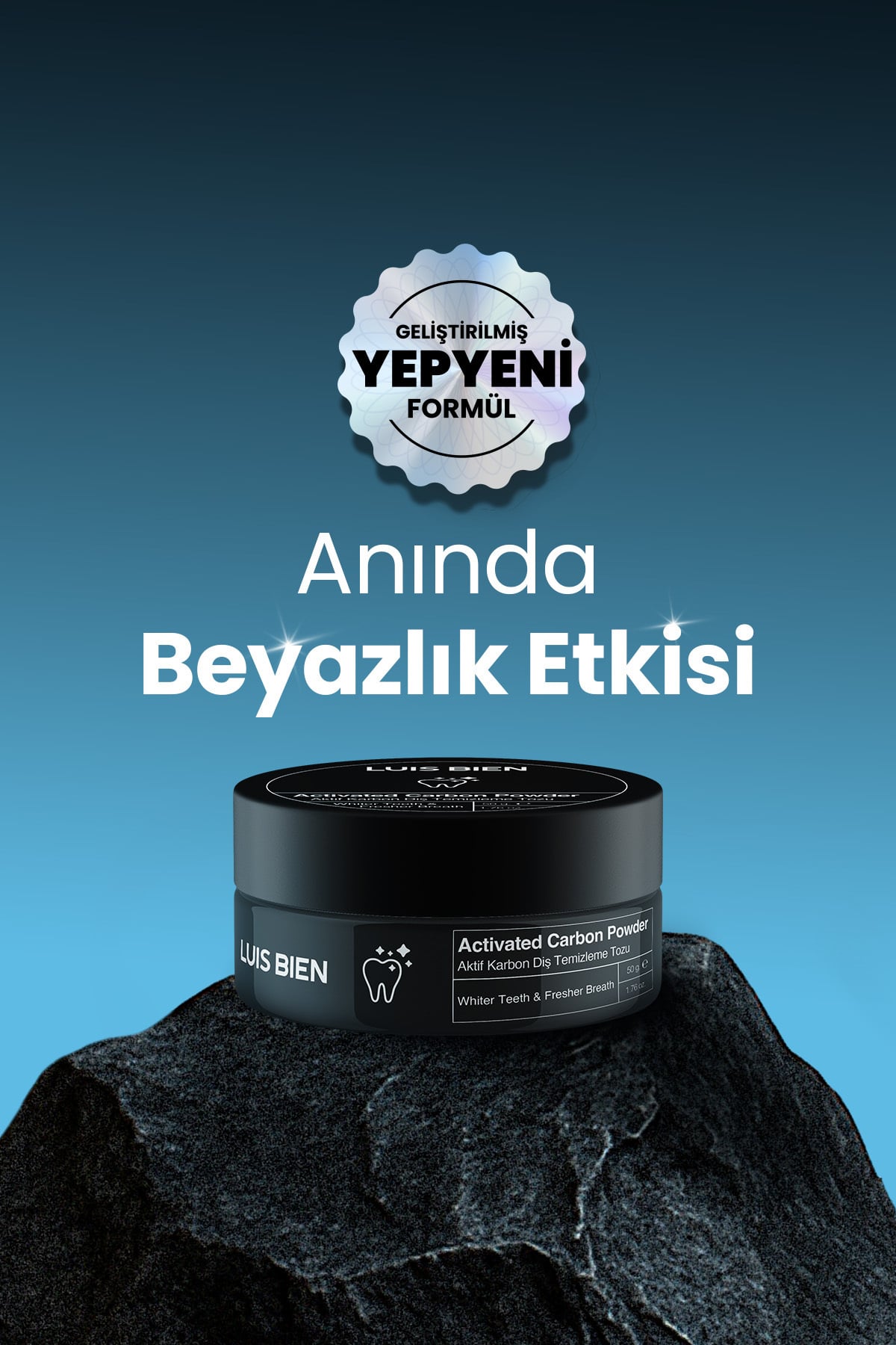 Luis Bien Organik Aktif Karbonlu Diş Beyazlatma Tozu 50 g – Çay/Kahve/Sigara Lekesi Karşıtı Diş Bakımı