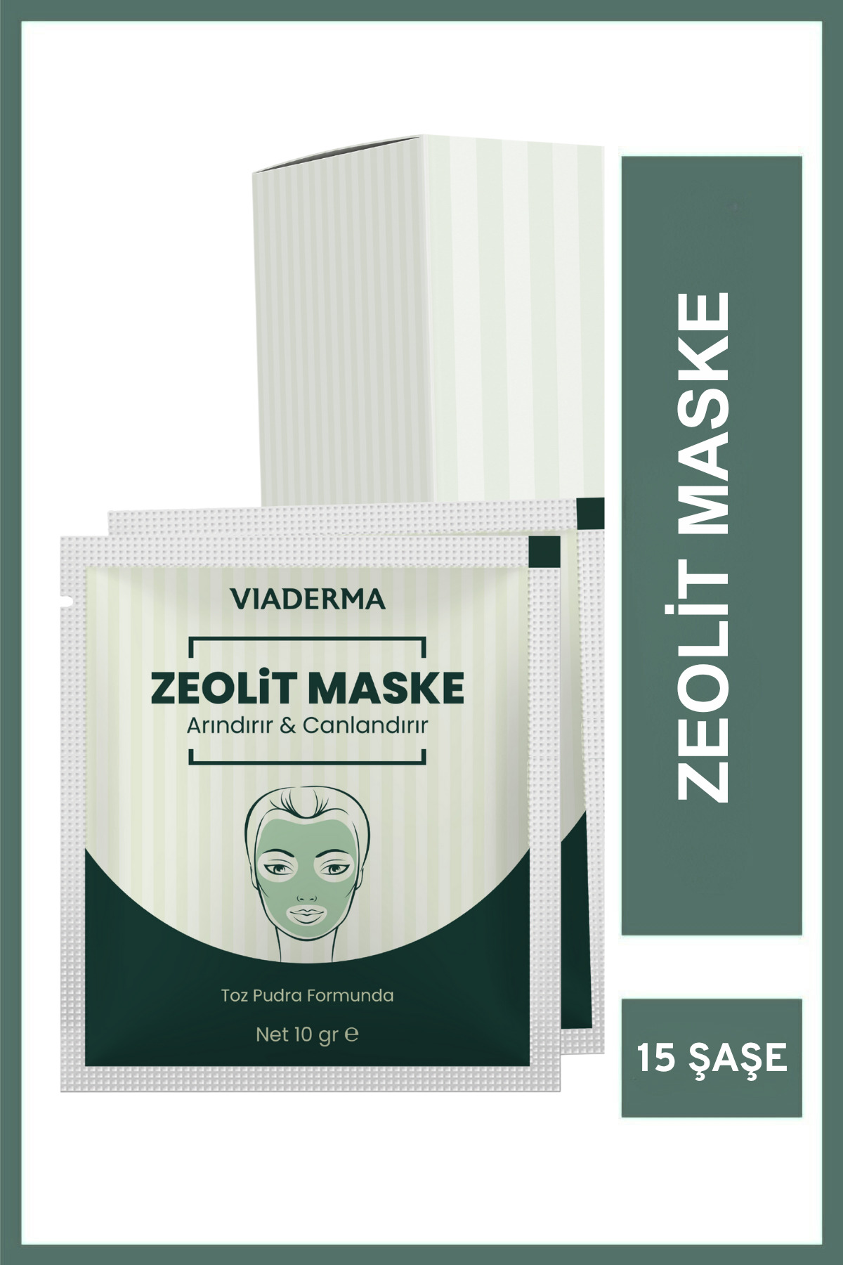 Viaderma Zeolit Maske - Arındırıcı Yüz Maskesi 15 Saşe x 10 gr - Detoks ve Yağ Emici Özellikler
