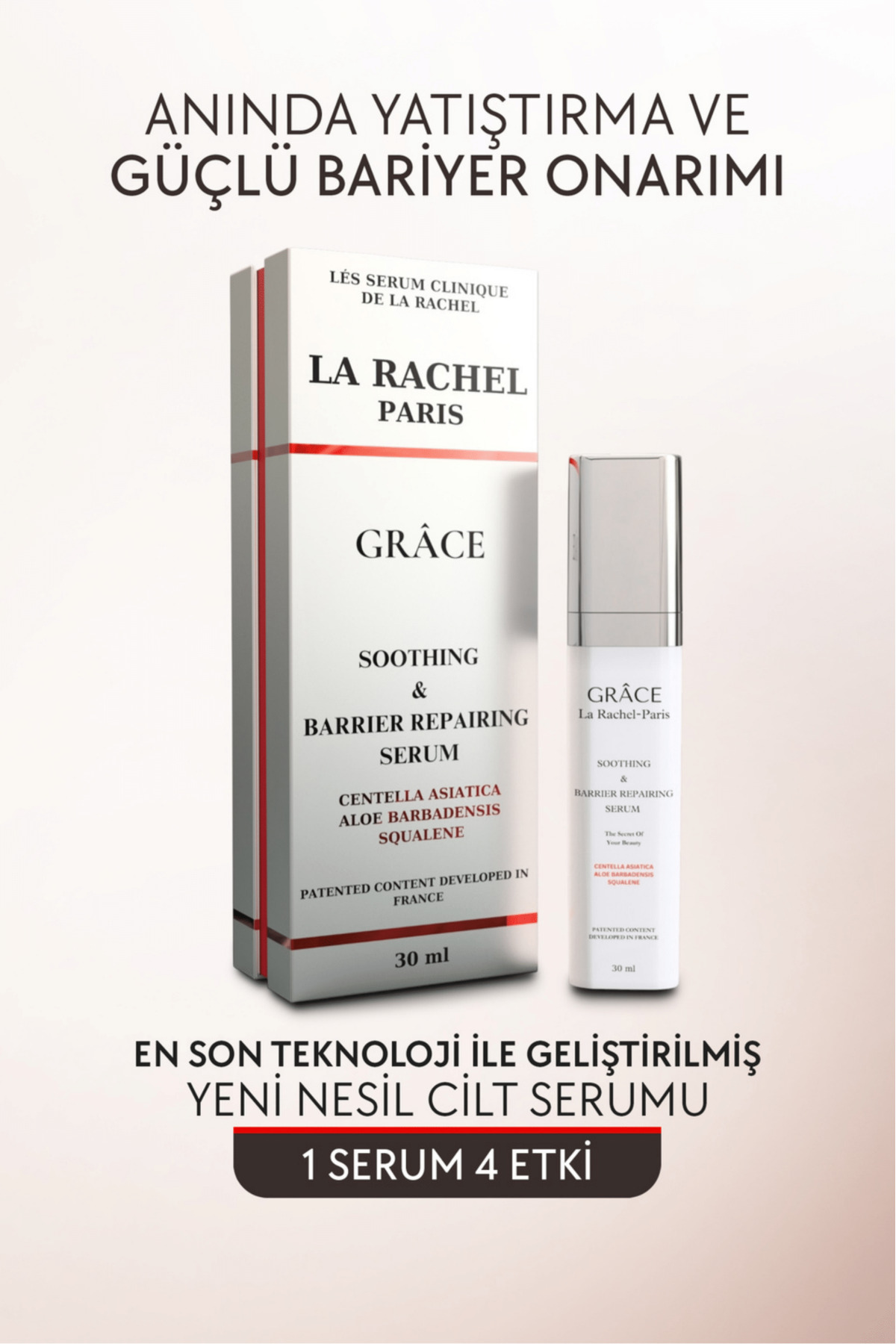 La Rachel Hassas Ciltler İçin Profesyonel Güçlü Yatıştırıcı ve Güvenli Bariyer Onarımı-1 Serum 4 Etki-