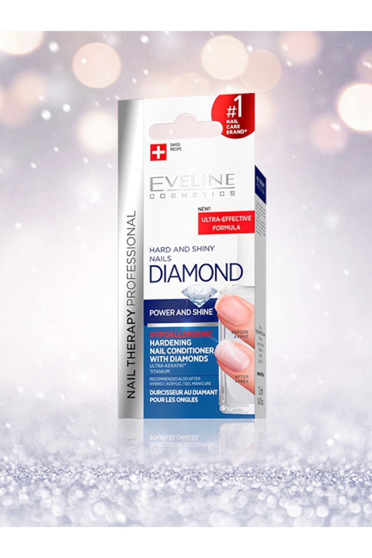 Eveline Cosmetics Eveline Diamond Hard & Shiny Tırnak Güçlendirici ve Parlaklık Veren Bakım Ojesi 12 ml
