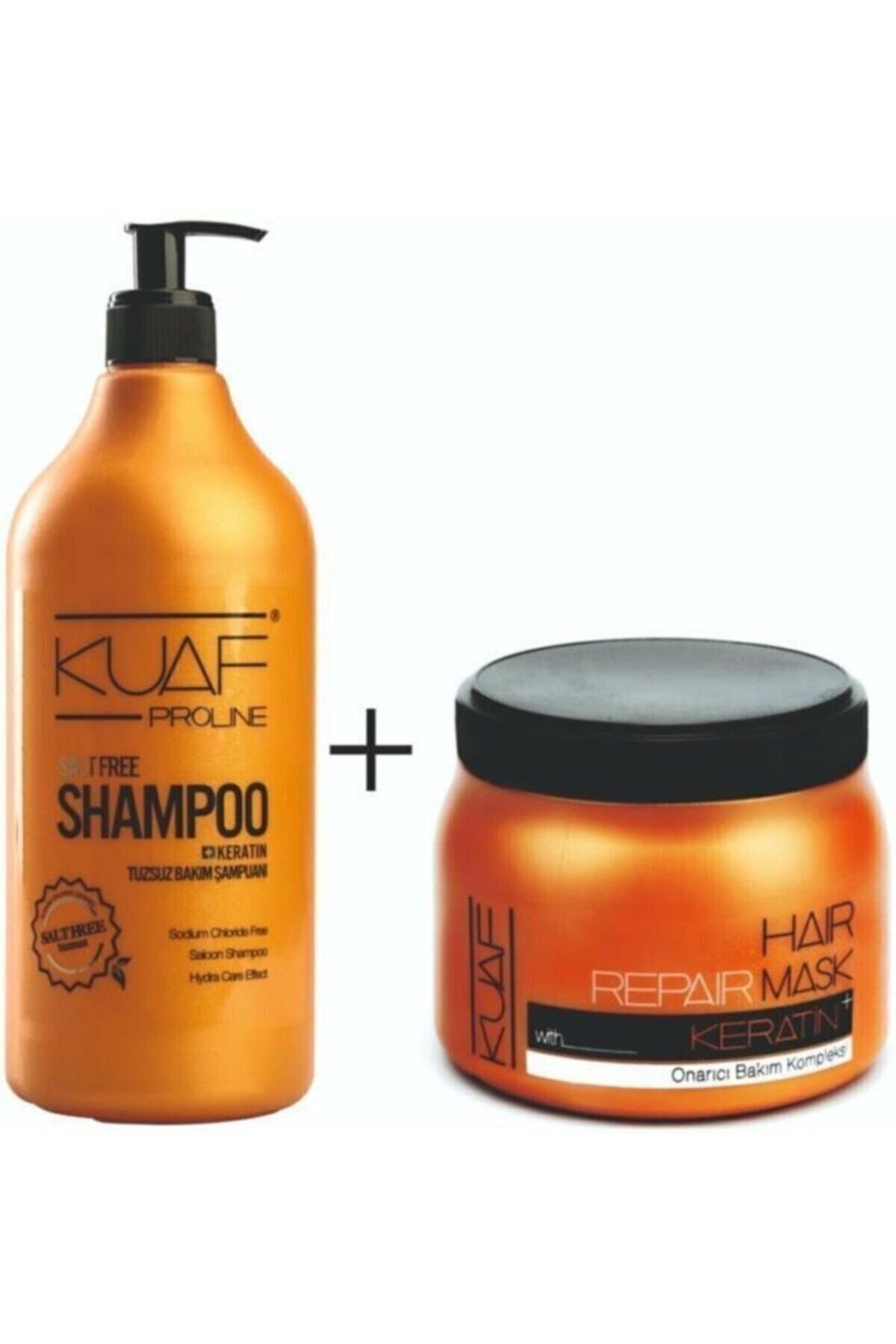 Kuaf Tuzsuz Şampuan 1Lt x Keratin Saç Maskesi 500 Ml