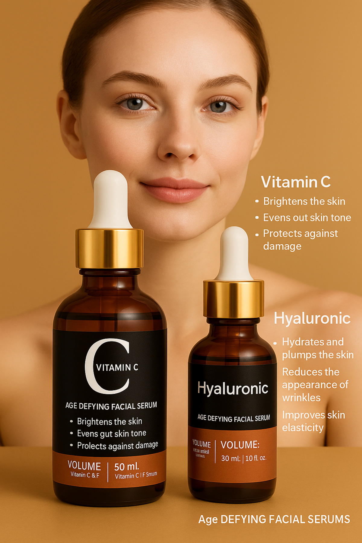 Puredermine Vitamin C & Hyaluronic Acid 2’li Serum Seti – Cildi Aydınlatan ve Nemlendiren Yaşlanma Karşıtı Bakım