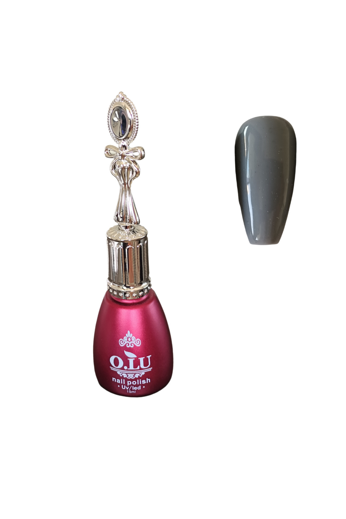 OLU NAİL Kalıcı Oje 15ml - Koyu Gri - UV/LED Jel Tırnak Cilası