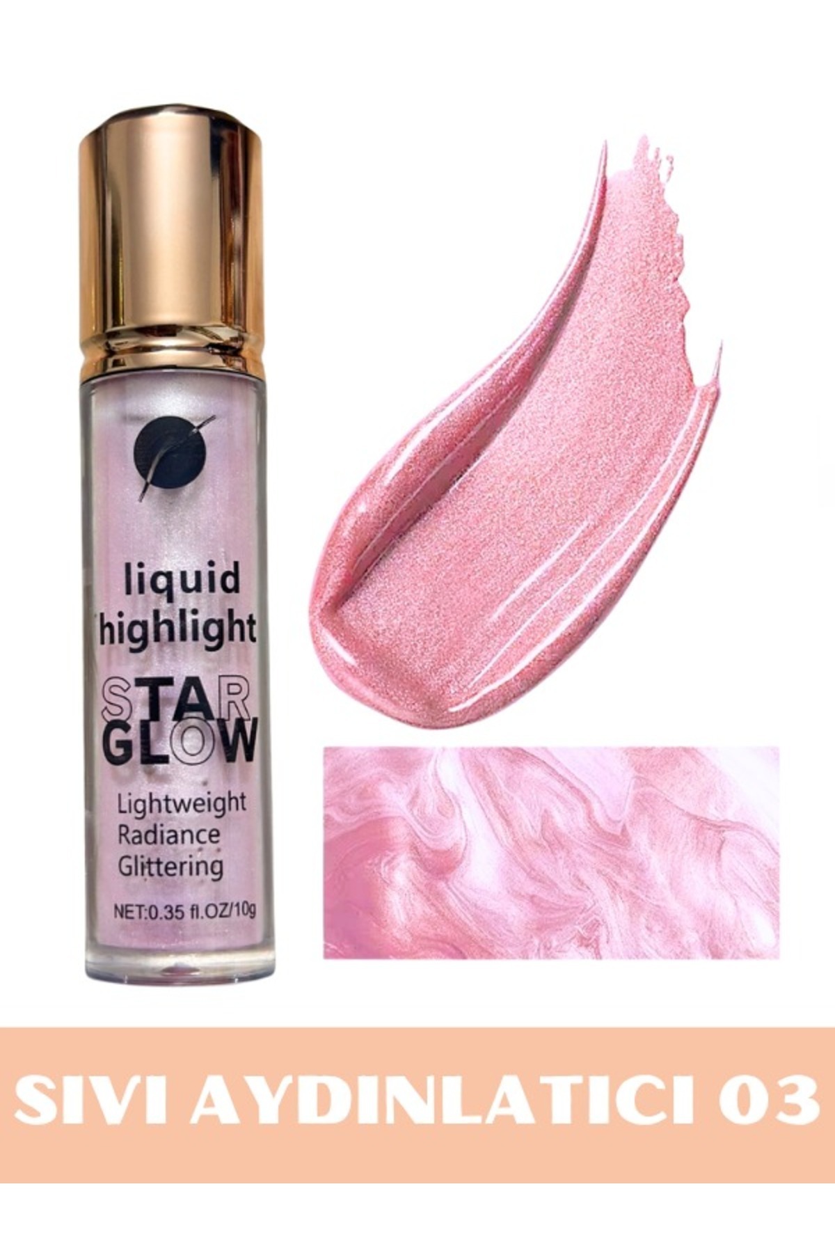 NUNUKO Star Glow Likit Highlighter - Islak Görünümlü ve Nemlendirme Etkili Aydınlatıcı (YOĞUN PİGMENT)