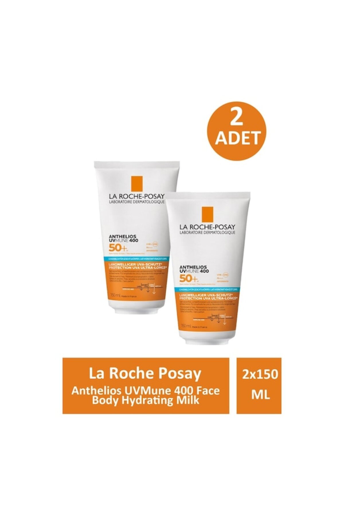 La Roche Posay Anthelios Uvmune 400 Face Body Hydrating Milk 150 Ml - 2 ADET