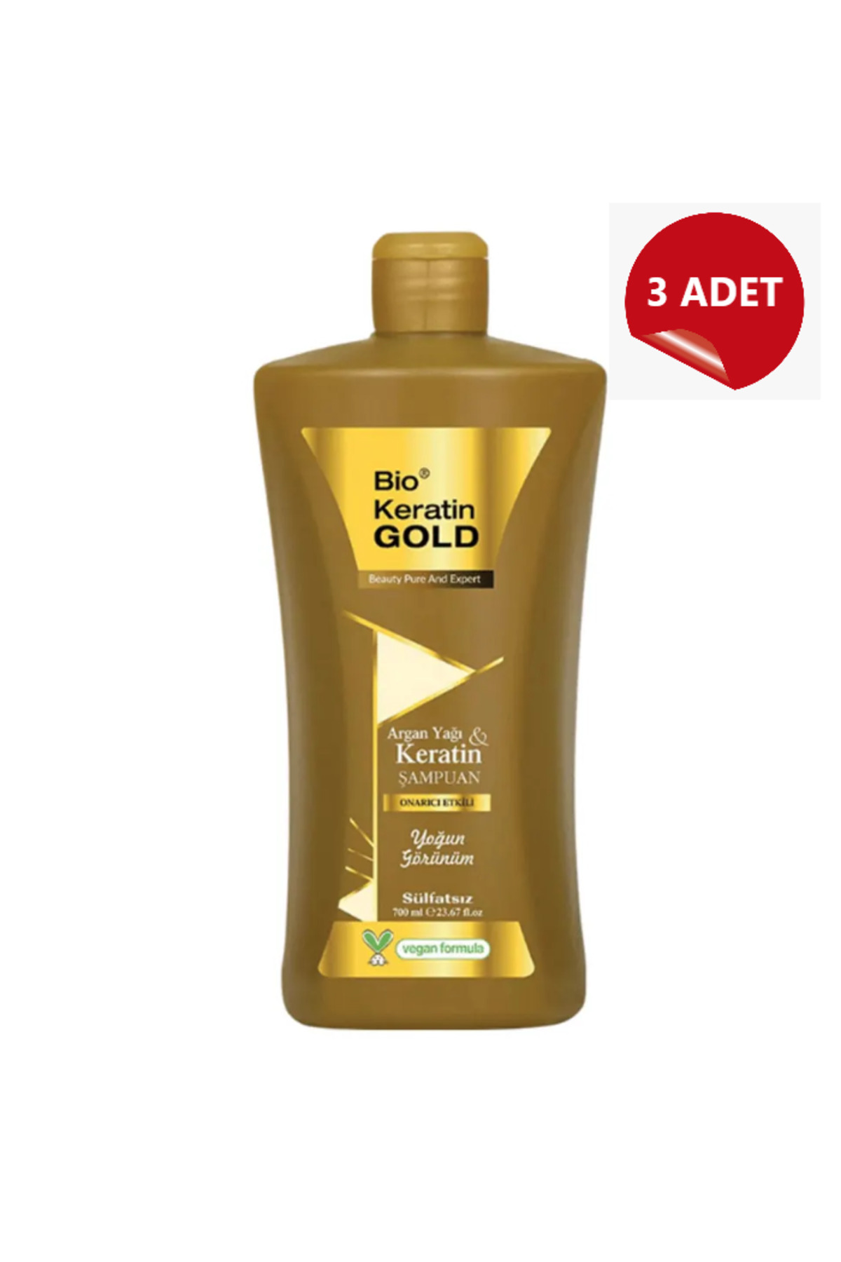 Bio Keratin Gold Argan Yağı & Keratin Onarıcı Sülfatsız Şampuan 700 ml 3 Adet