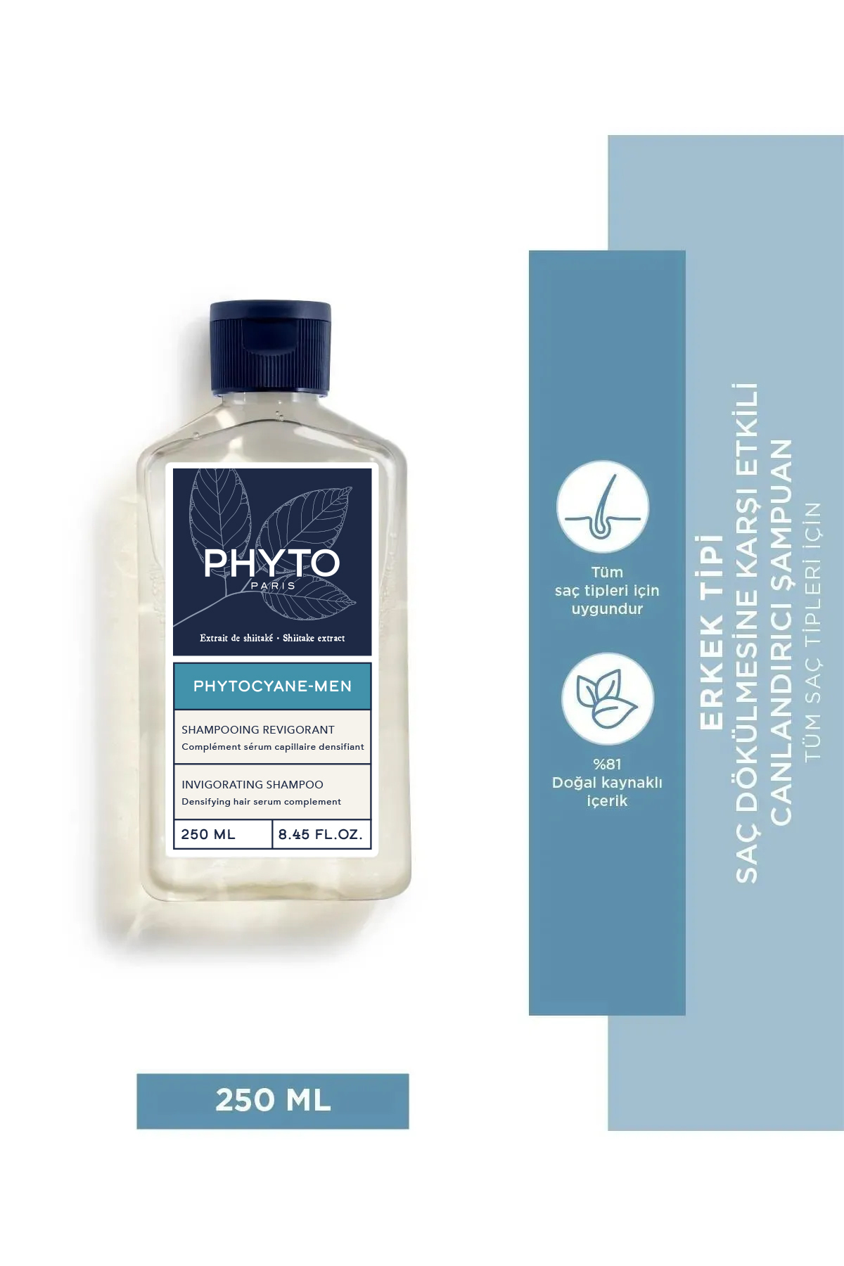 Phyto Cyane Erkeklere Özel Saç Dökülmesine Karşı Şampuan 250 ml Canlandırıcı & Dolgunlaştırıcı Etki