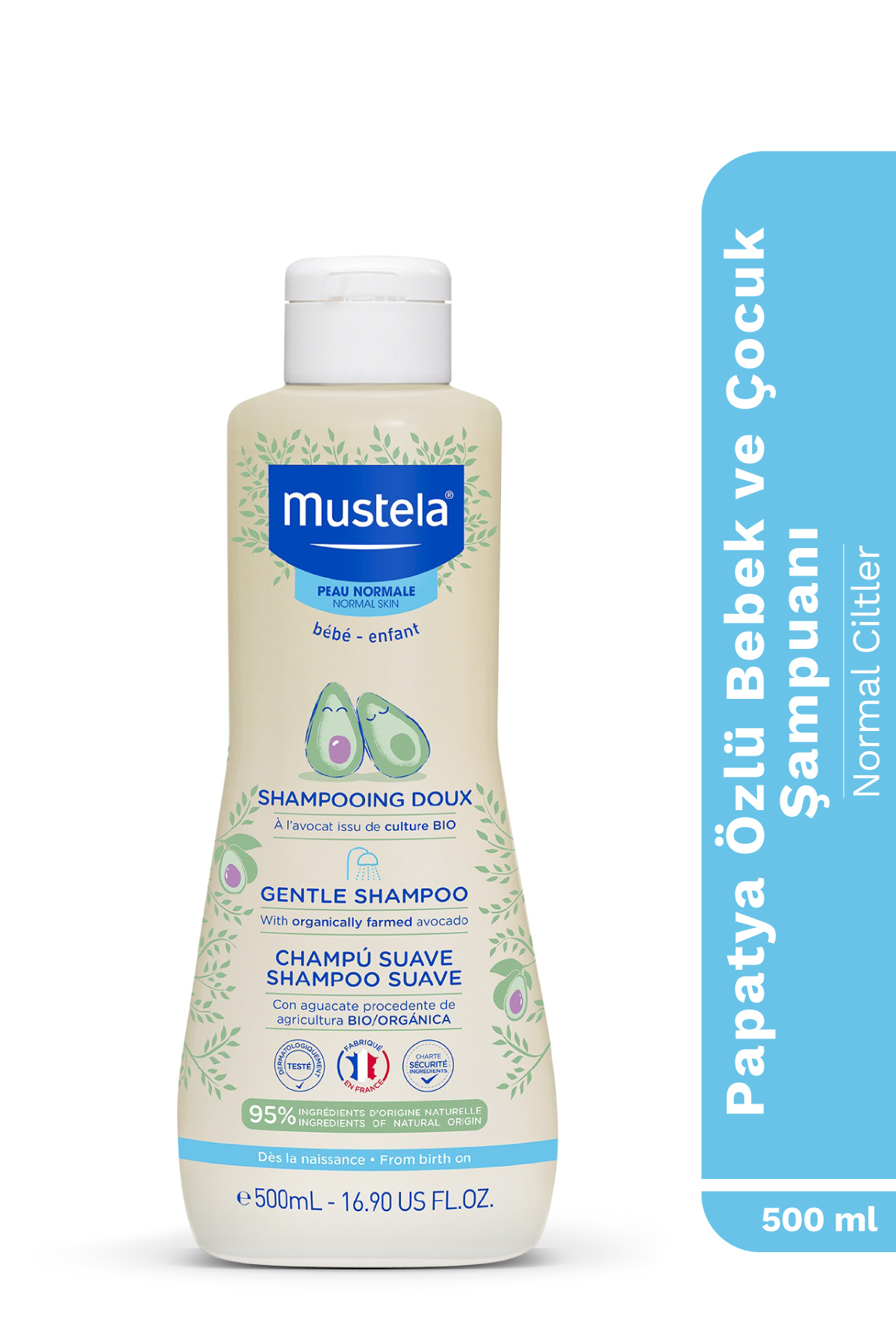 Mustela %95 Doğal Içerikli Papatya İçeren Göz Yakmayan Kolay Tarama Bebek Ve Çocuk Şampuanı 500 ml