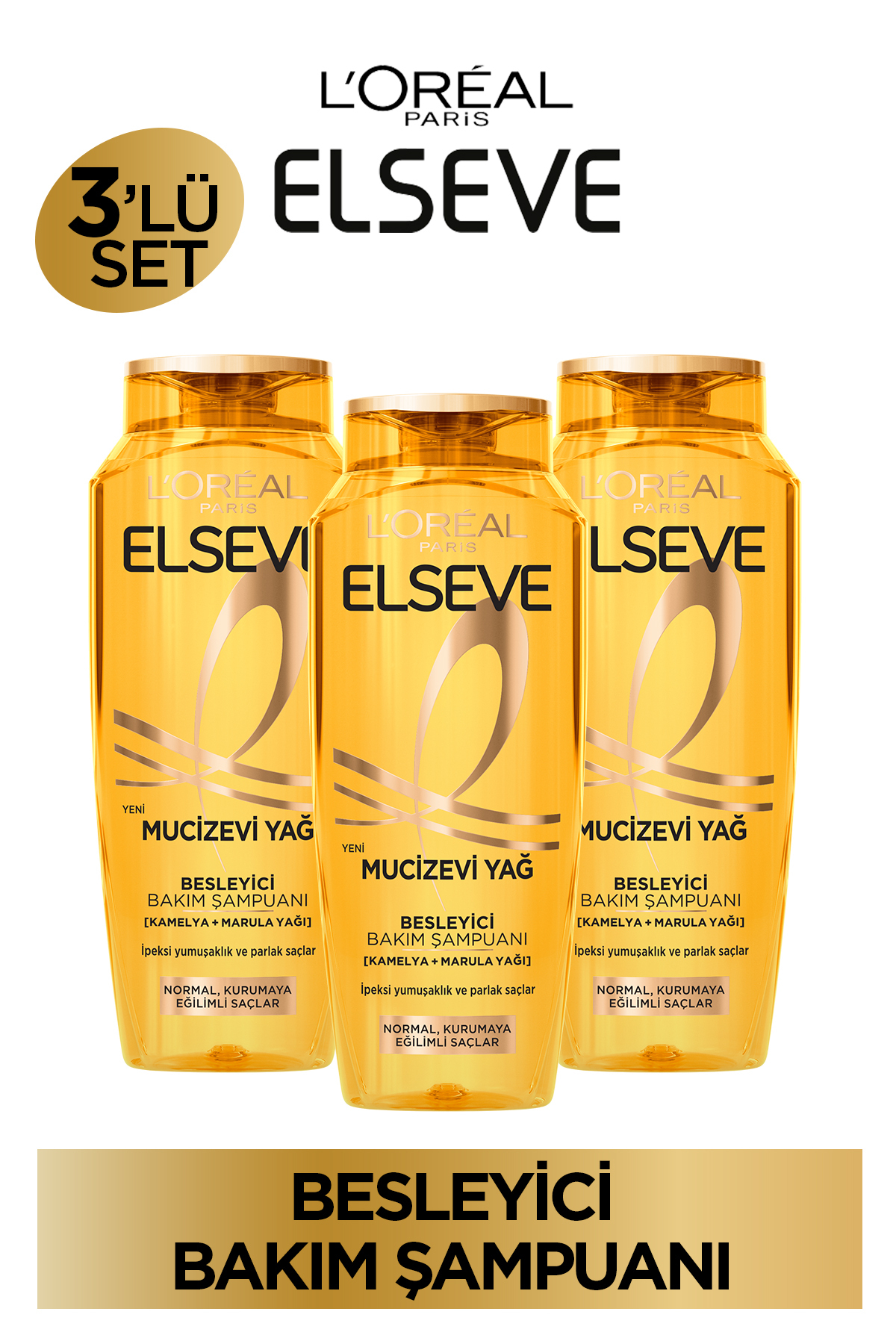 ELSEVE Mucizevi Yağ Besleyici Bakım Şampuan 300ml 3'lü Set
