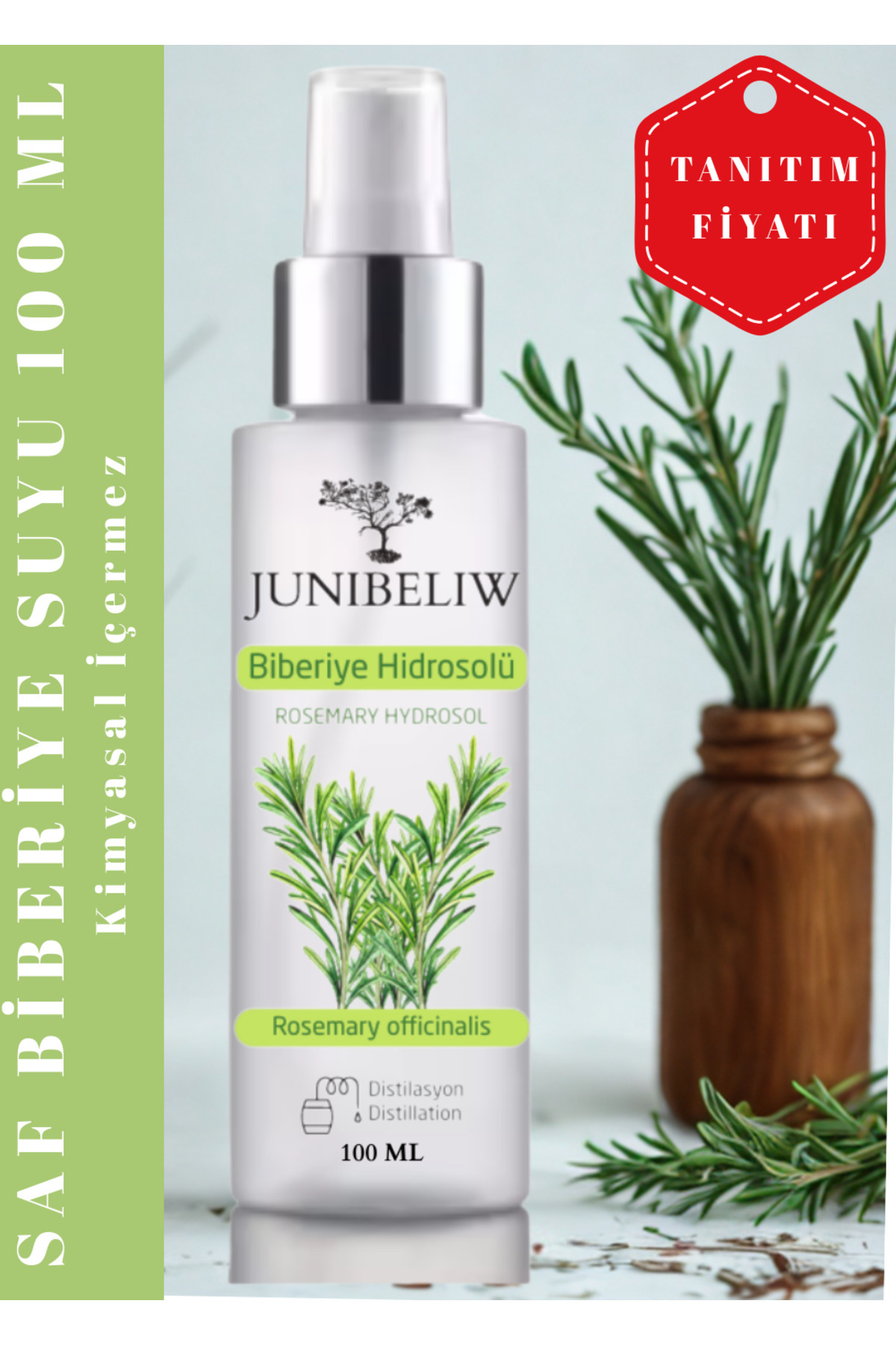 junibeliw Biberiye Suyu Dökülme Karşıtı ve Saç Uzamasını Destekleyici Saç Toniği 100 ml Sprey(Rosemary Water)
