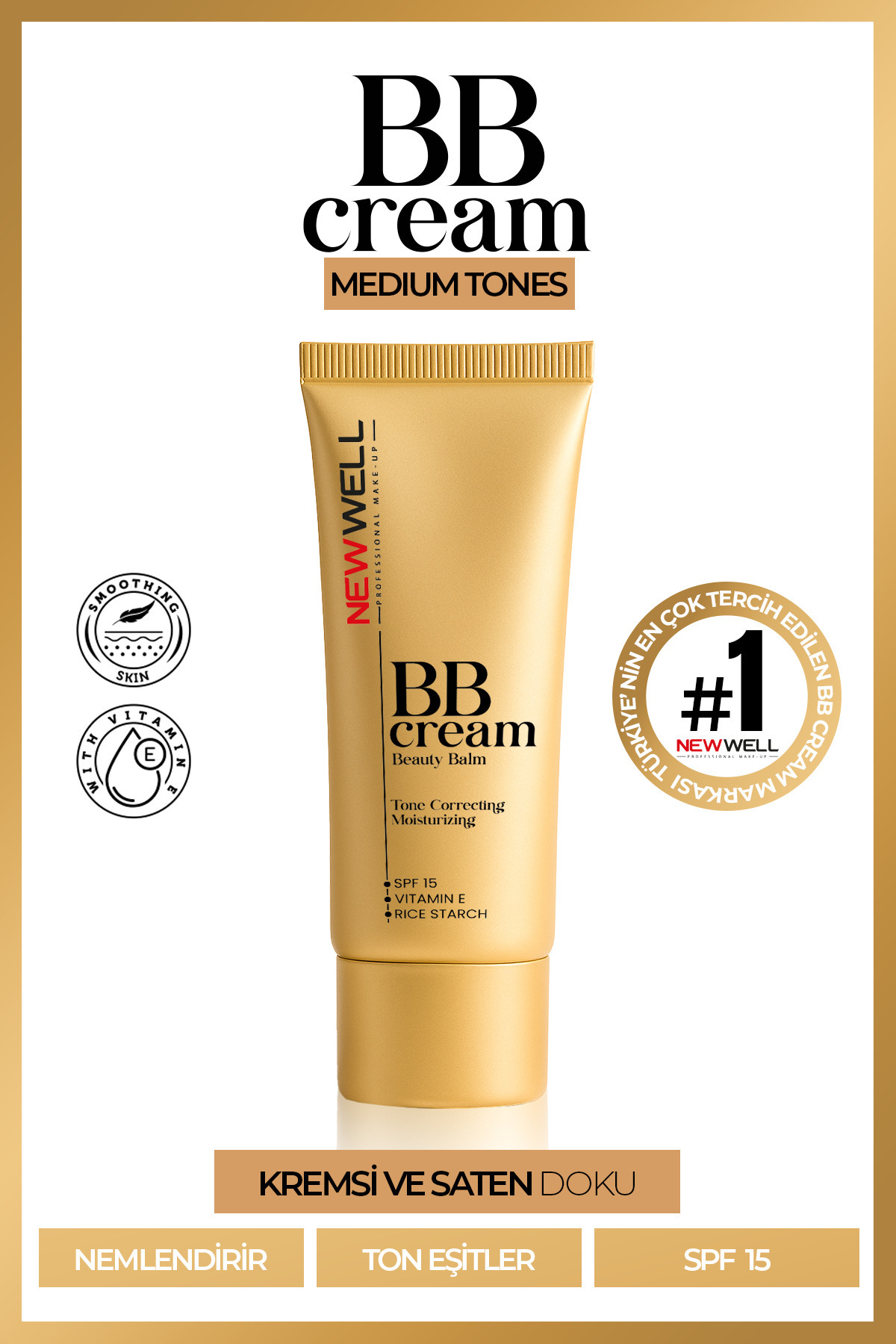 New Well Medium Tones BB Cream Beauty Balm Nemlendirici ve Ton Eşitleyici 30 ML