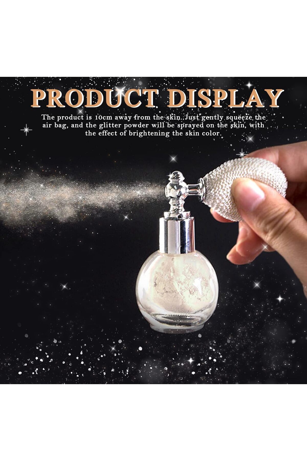 MAQYA KOZMETİK Highlighter Glitter Sprey Vücut Parıltılı Beyaz&Silver Glitter Toz Sprey, Yüz Ve Vücut Simi Işıltılı