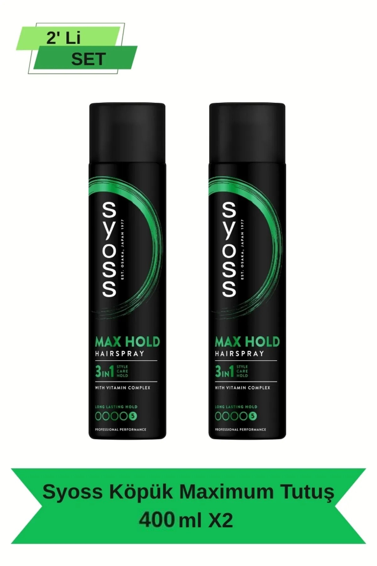 Syoss Maksimum Tutuş Sprey 400Ml - 2 Adet - Güçlü Şekillendirme