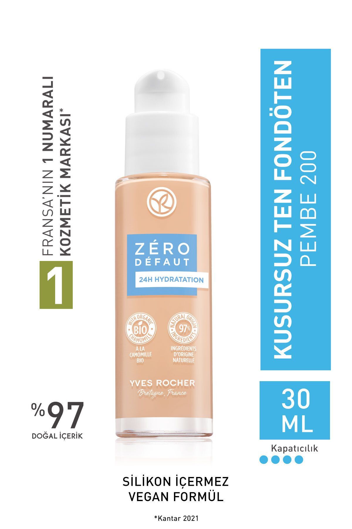 Yves Rocher Kusursuz Ten Fondöten-Pembe 200-30 ml-54557