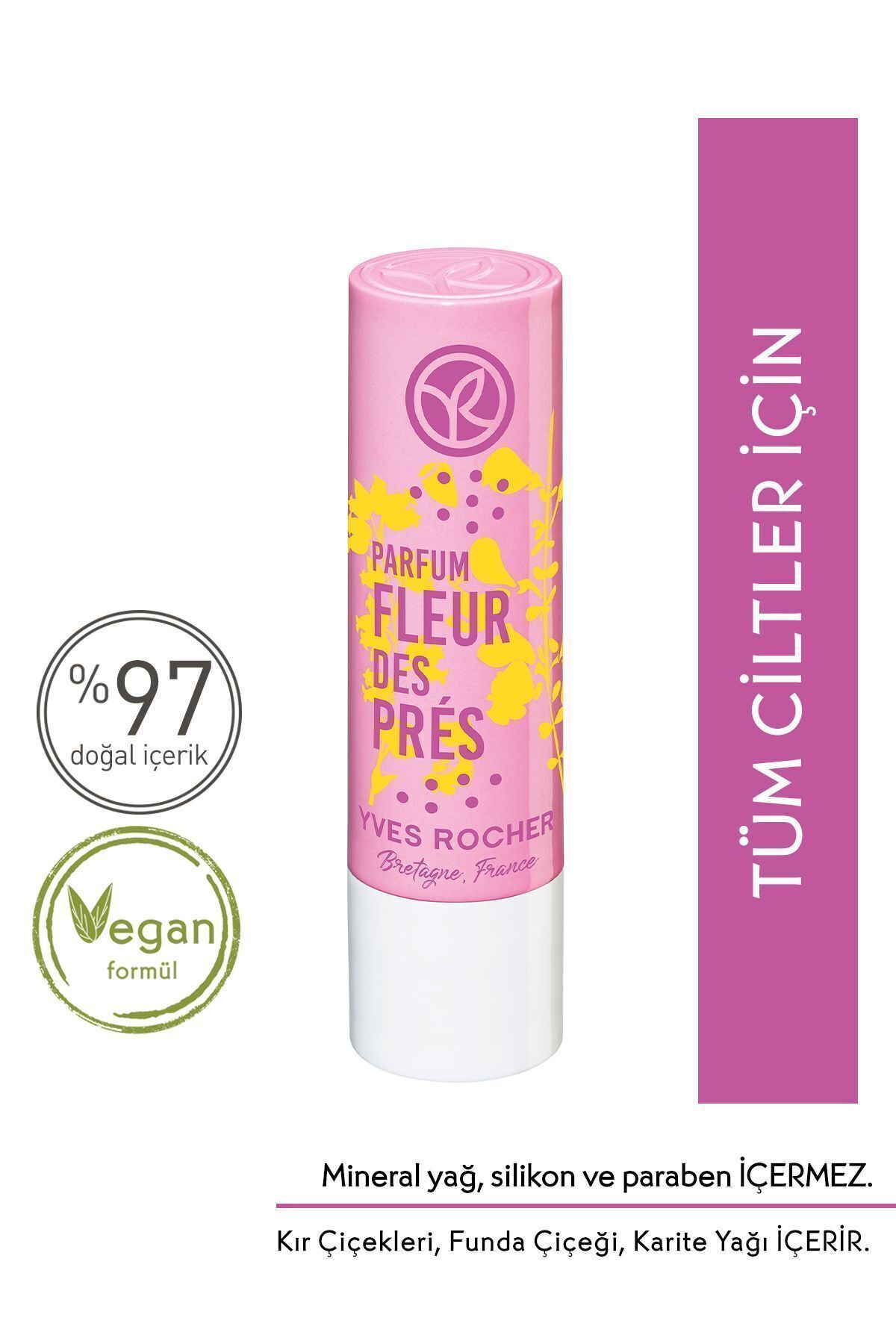 Yves Rocher Dudak Balsamı-Nemlendirici Besleyici Kır Çiçekleri-4.8gr