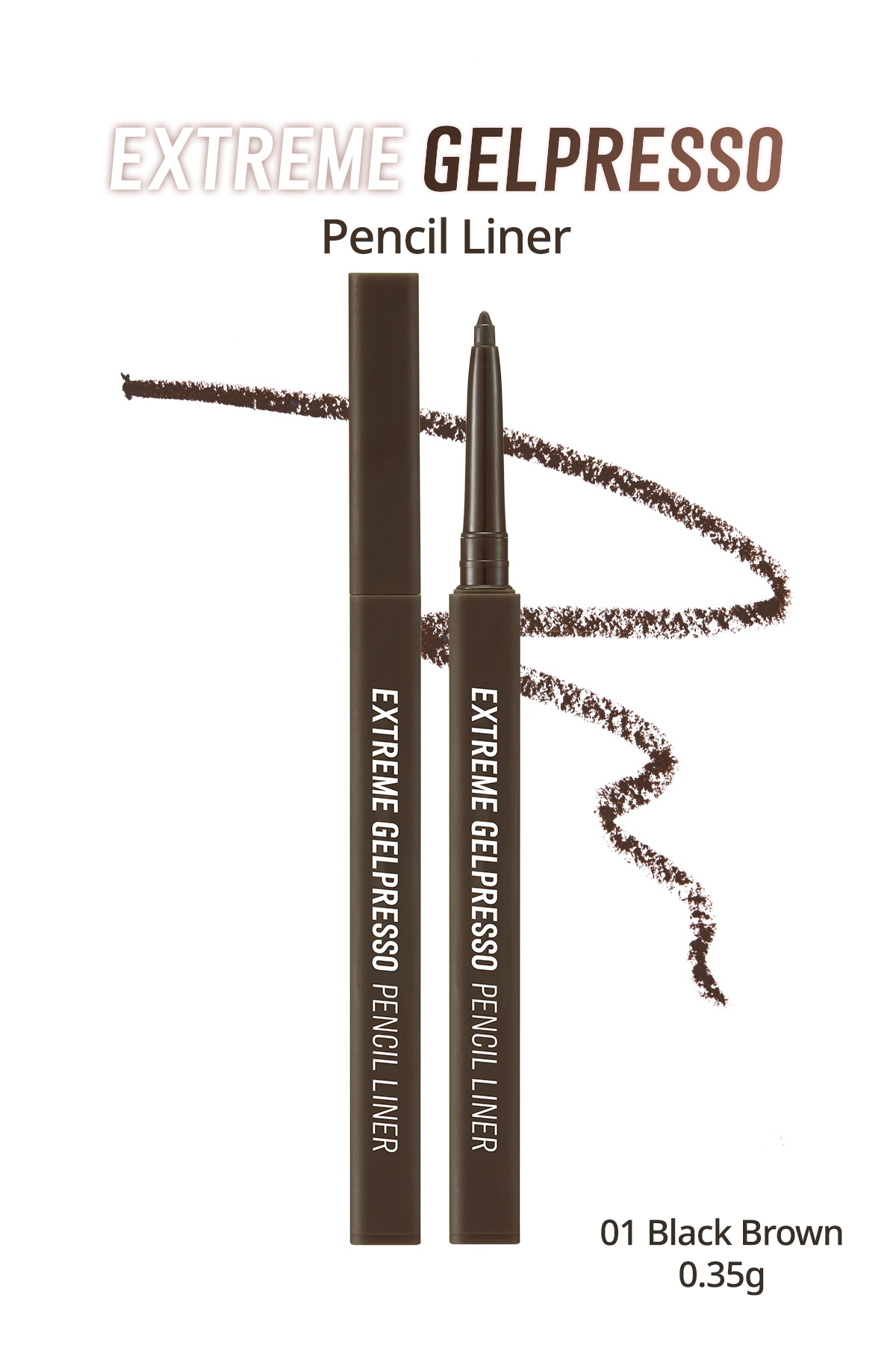 CLIO Suya Dayanıklı, Gün Boyu Kalıcı Kalem Eyeliner CLIO Extreme Gelpresso Pencil Liner (01 Black Brown)