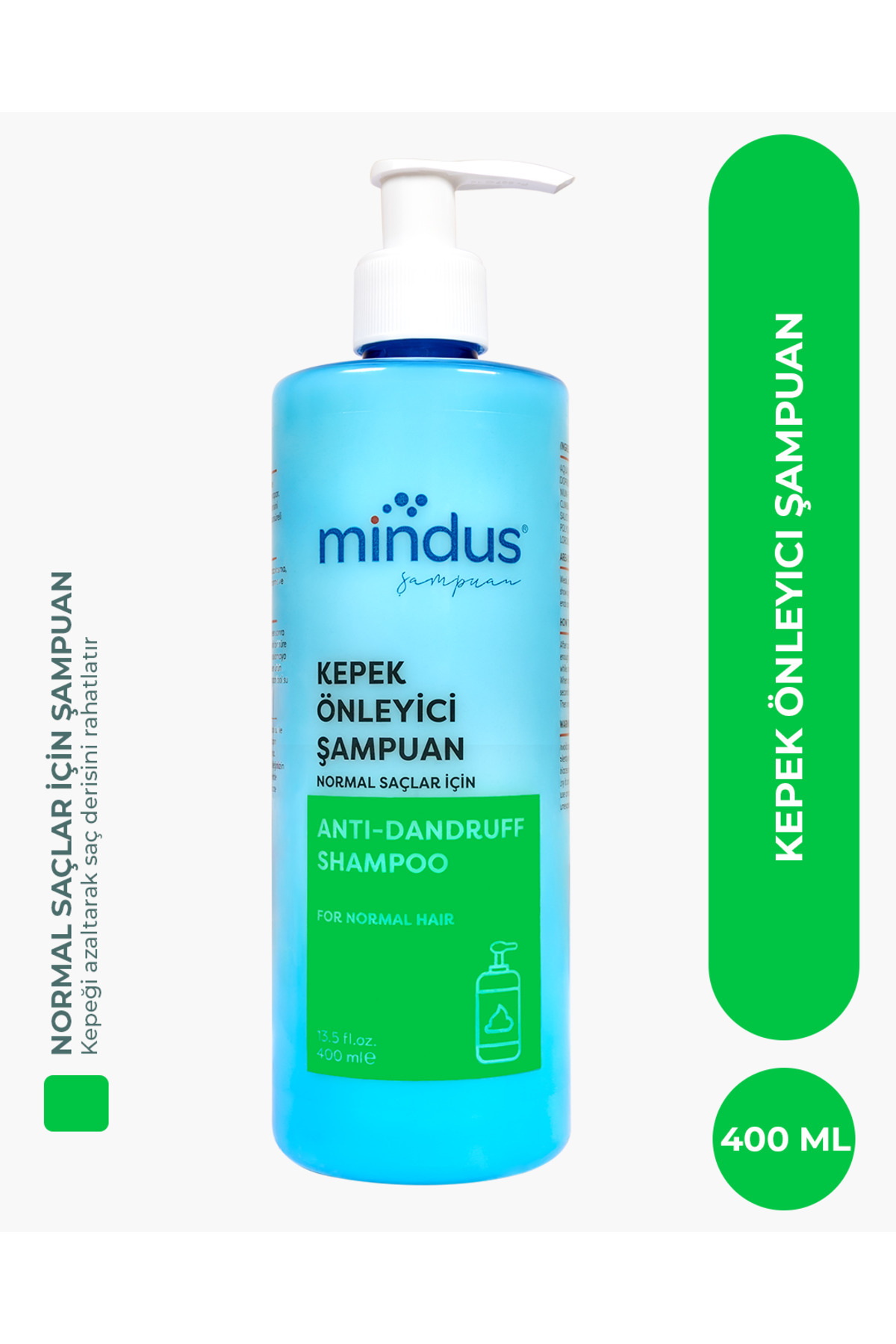 mindus Anti Dandruff Kepek Önleyici Şampuan 400ml – Normal Saçlar