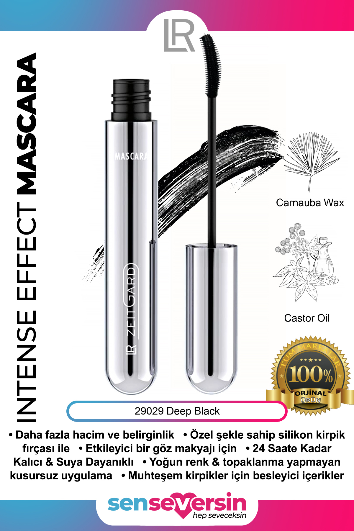 LR Zeitgard Yoğun Hacim Veren INTENSE EFFECT MASKARA Deep BLACK 8 ML - 29029