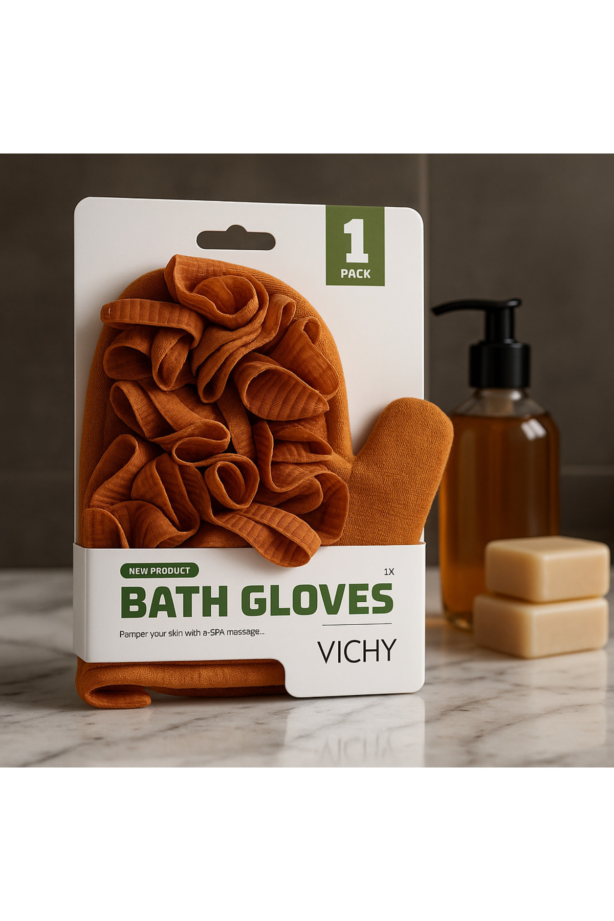 Vichy Banyo Lif Eldiveni – Yoğun Köpük Etkili, Spa Masajı İçin Peeling Eldiveni VCH - 6578