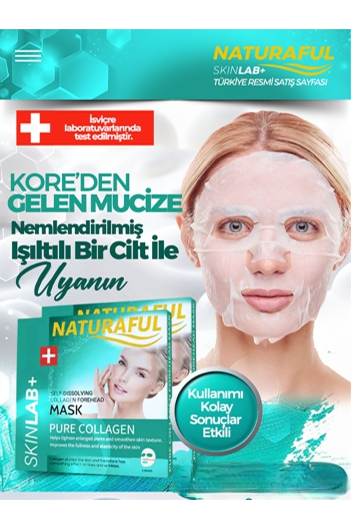 Genel Kimya Collagen Eriyen Film Maske Tüm Cilt Tipleri İçin