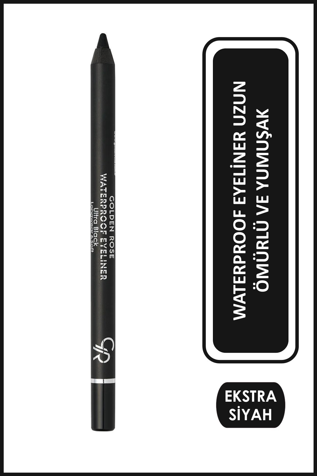 Golden Rose Waterproof Eyeliner - Longwear & Soft Ultra Black - Yumuşak Uclu Ultra Siyah Göz Kalemi