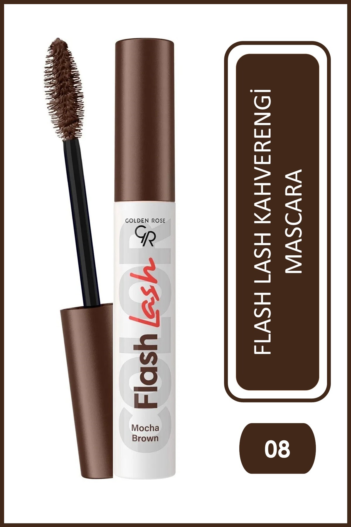 Golden Rose Flash Lash Colored Mascara No: 08 Mocha Brown - Renkli Maskara