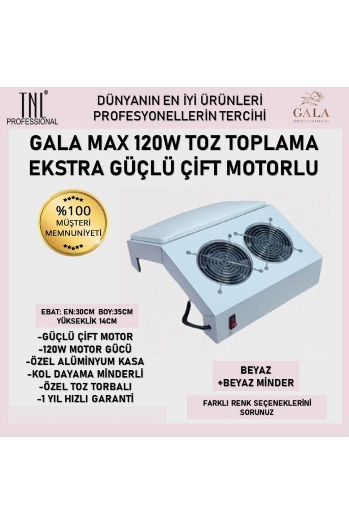 GALA Professional Tnl Rose Gala Profesyonel Toz Toplama Cihazı Beyaz 120 W