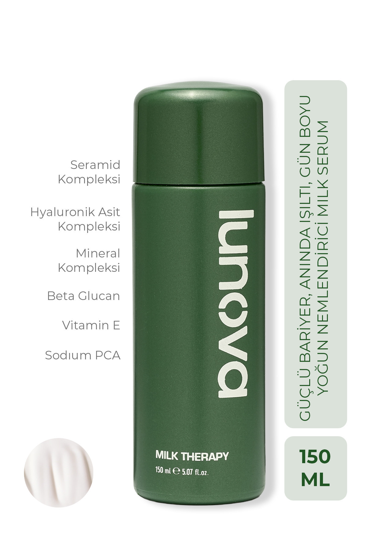 Lunova Milk Therapy Serum 150 ML | Yoğun Nem, Bariyer Güçlendirme, SPF ve Makyaj Bazı Serum Trendyol Plus'a Özel